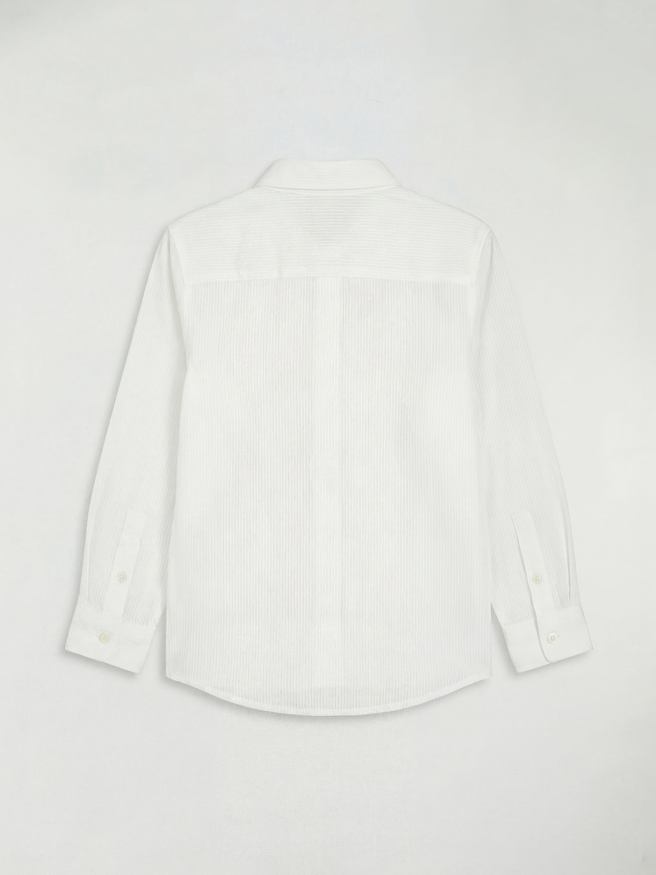 Beyaz Çizgili Erkek Çocuk Gömlek-1