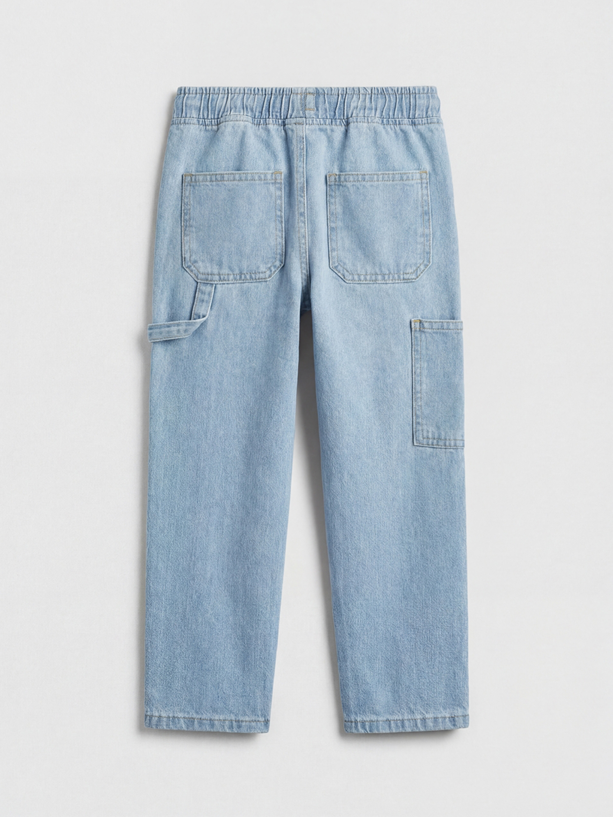 İndigo Beli Lastikli Erkek Çocuk Jean Pantolon-1