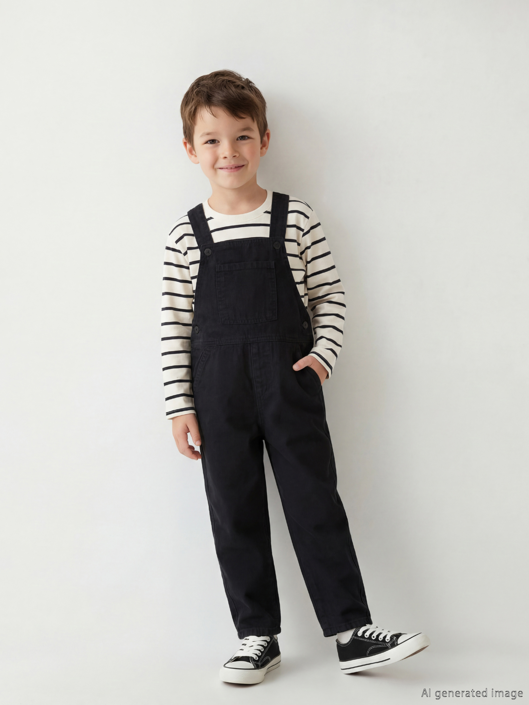 Siyah Erkek Çocuk Jean Salopet-1