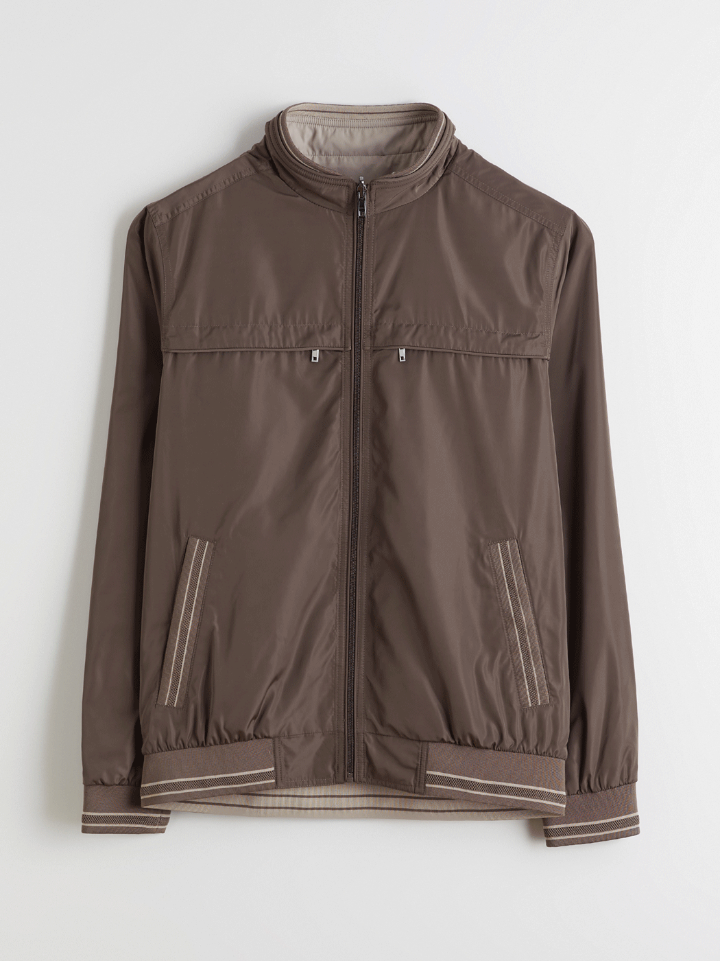 Haki Standart Kalıp Dik Yaka Erkek Mont-7