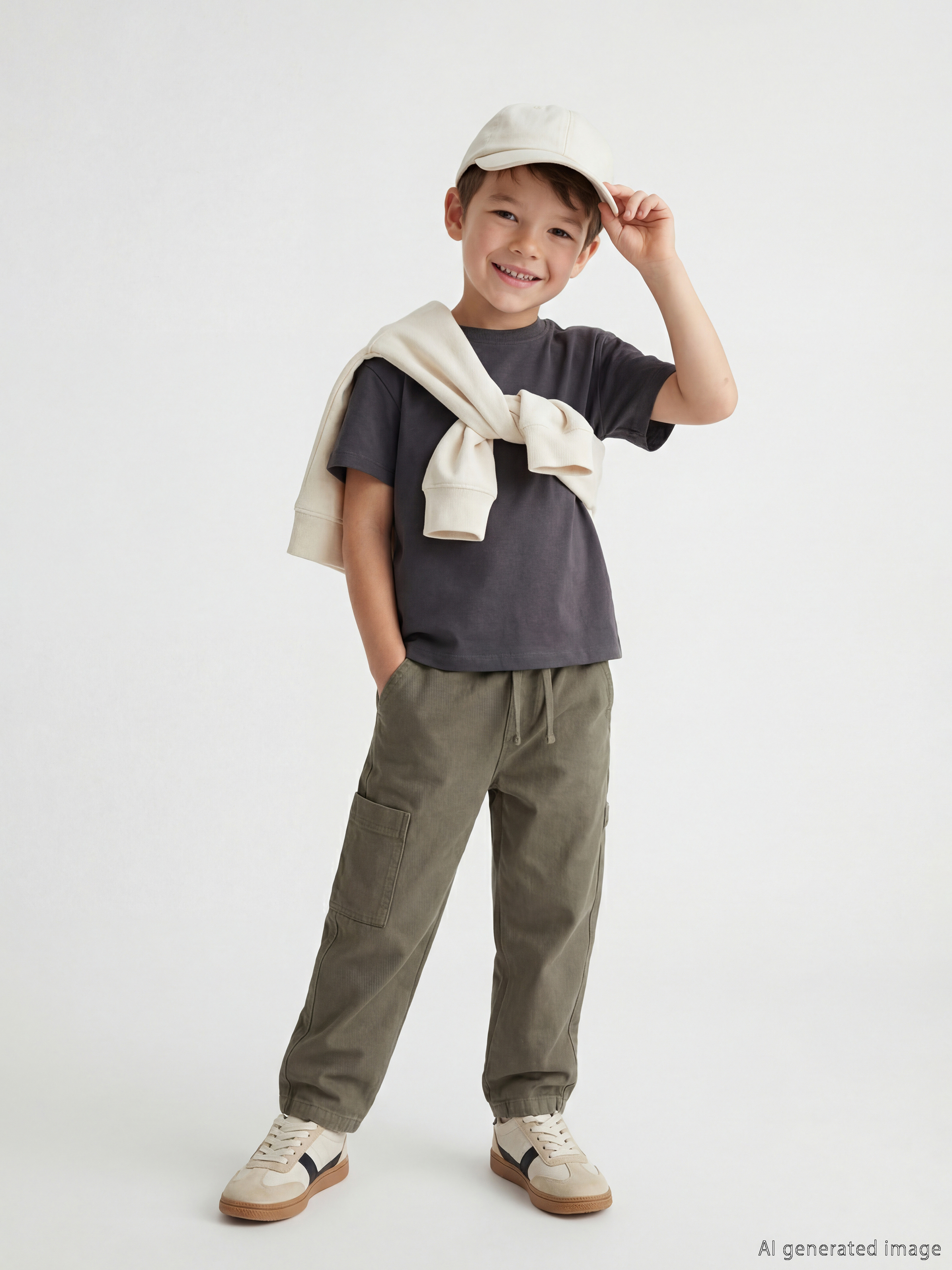 LCW Kids Beli Lastikli Erkek Çocuk Kargo Kanvas Pantolon - S61293Z1-R1E