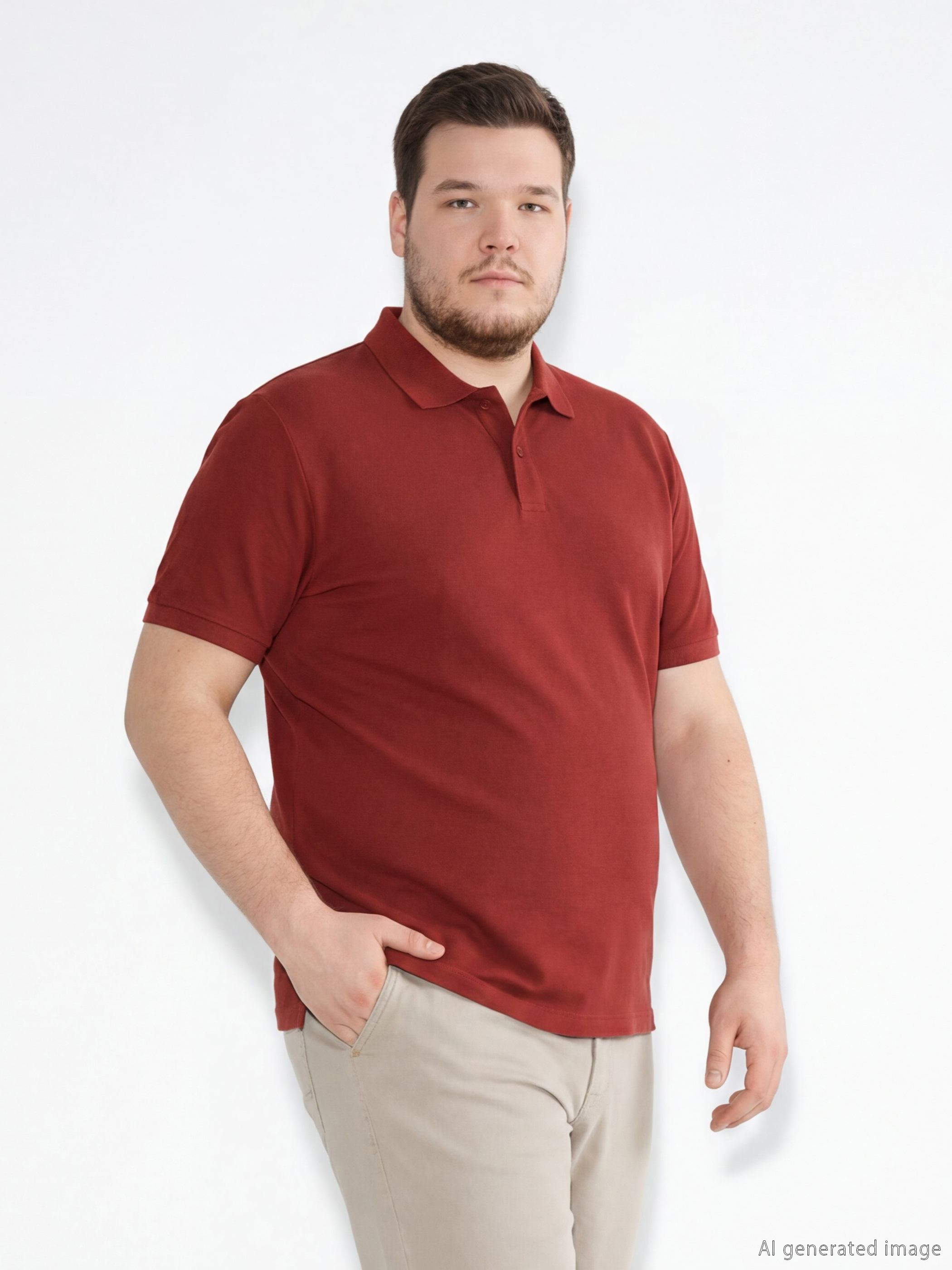 Kahverengi Polo Yaka Pike Erkek Tişört-1