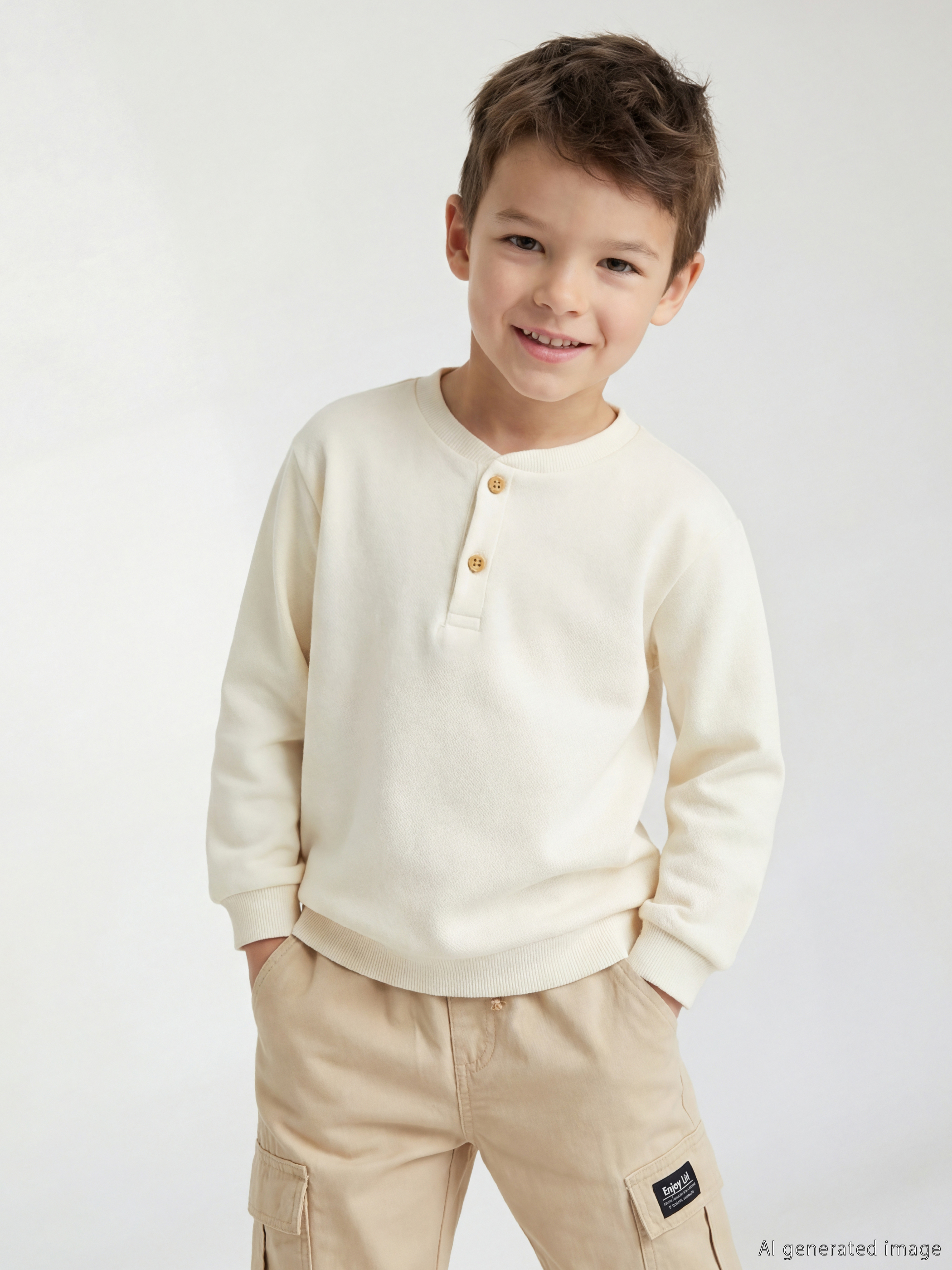 LCW Kids Bisiklet Yaka Erkek Çocuk Sweatshirt - S61379Z1-QVK
