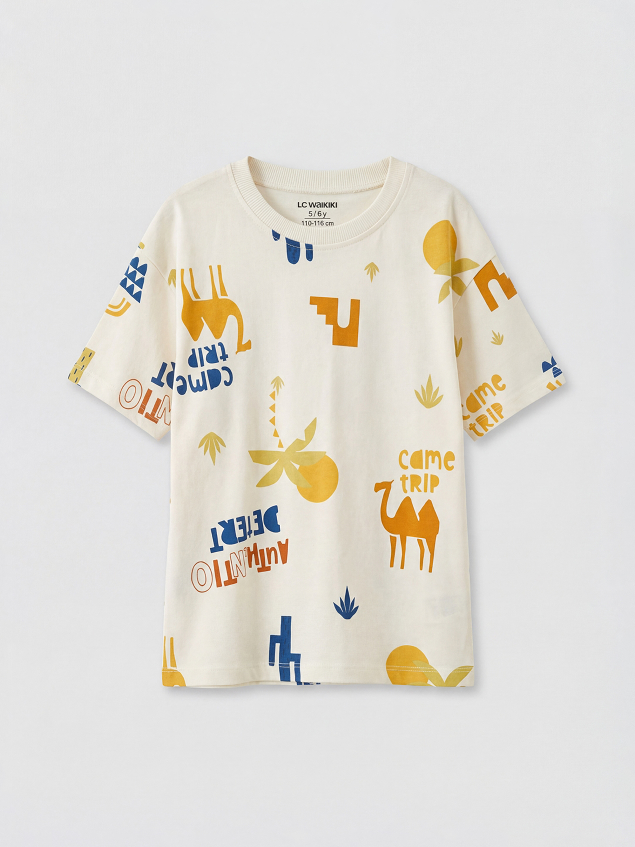 LCW Kids Bisiklet Yaka Baskılı Erkek Çocuk Tişört - S61384Z1-LQA