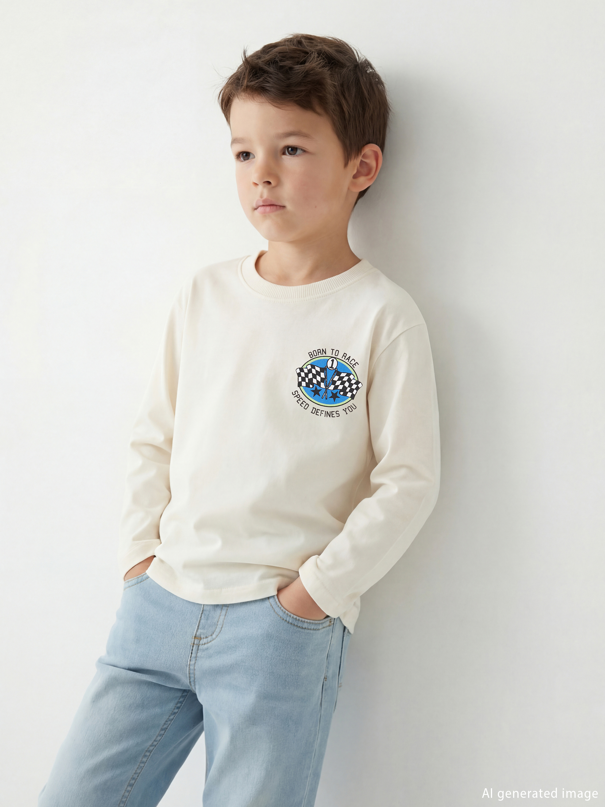 LCW Kids Baskılı Uzun Kollu Erkek Çocuk Tişört - S61412Z1-QVK