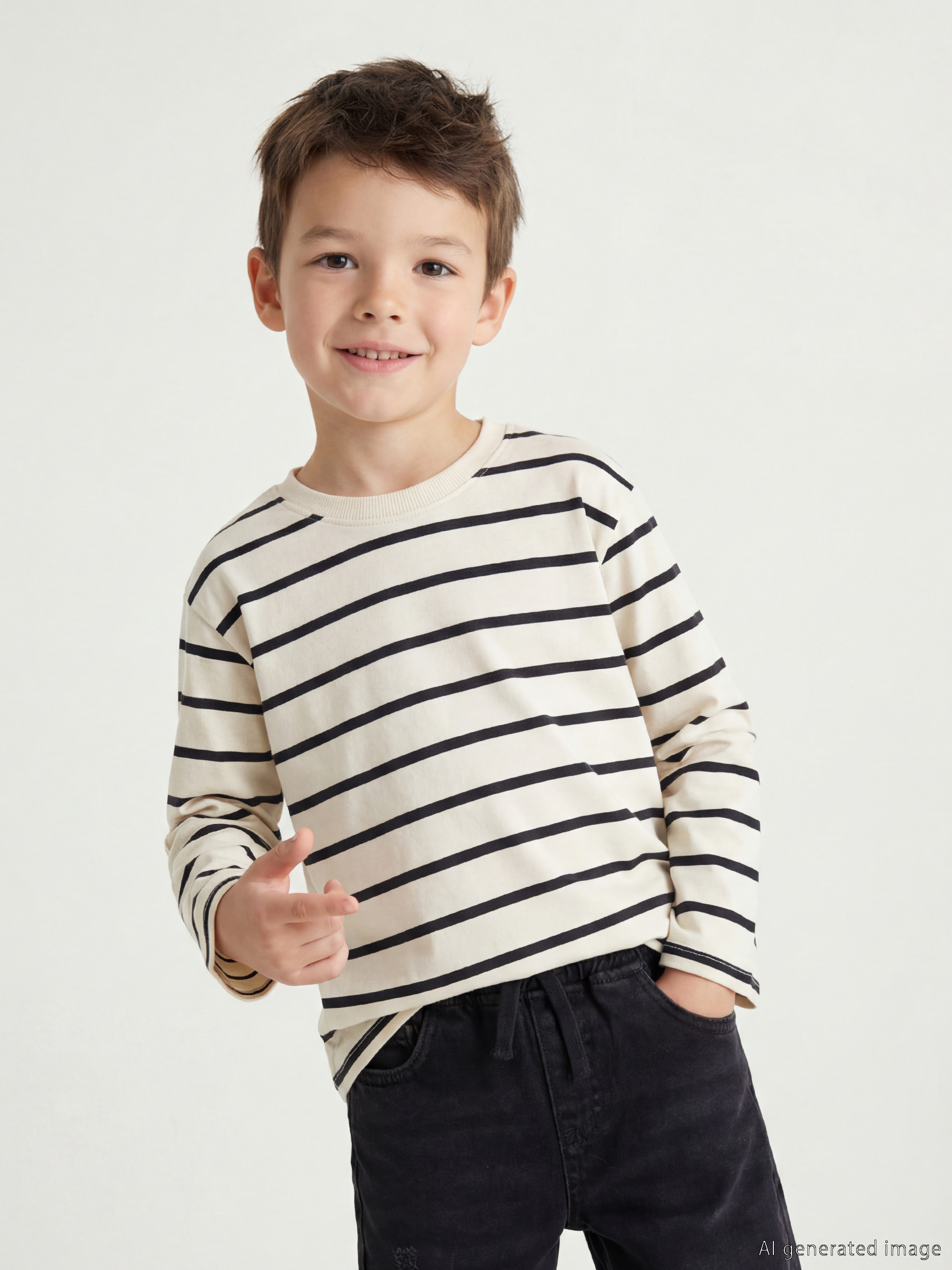 LCW Kids Çizgili Erkek Çocuk Tişört - S61415Z1-LE0