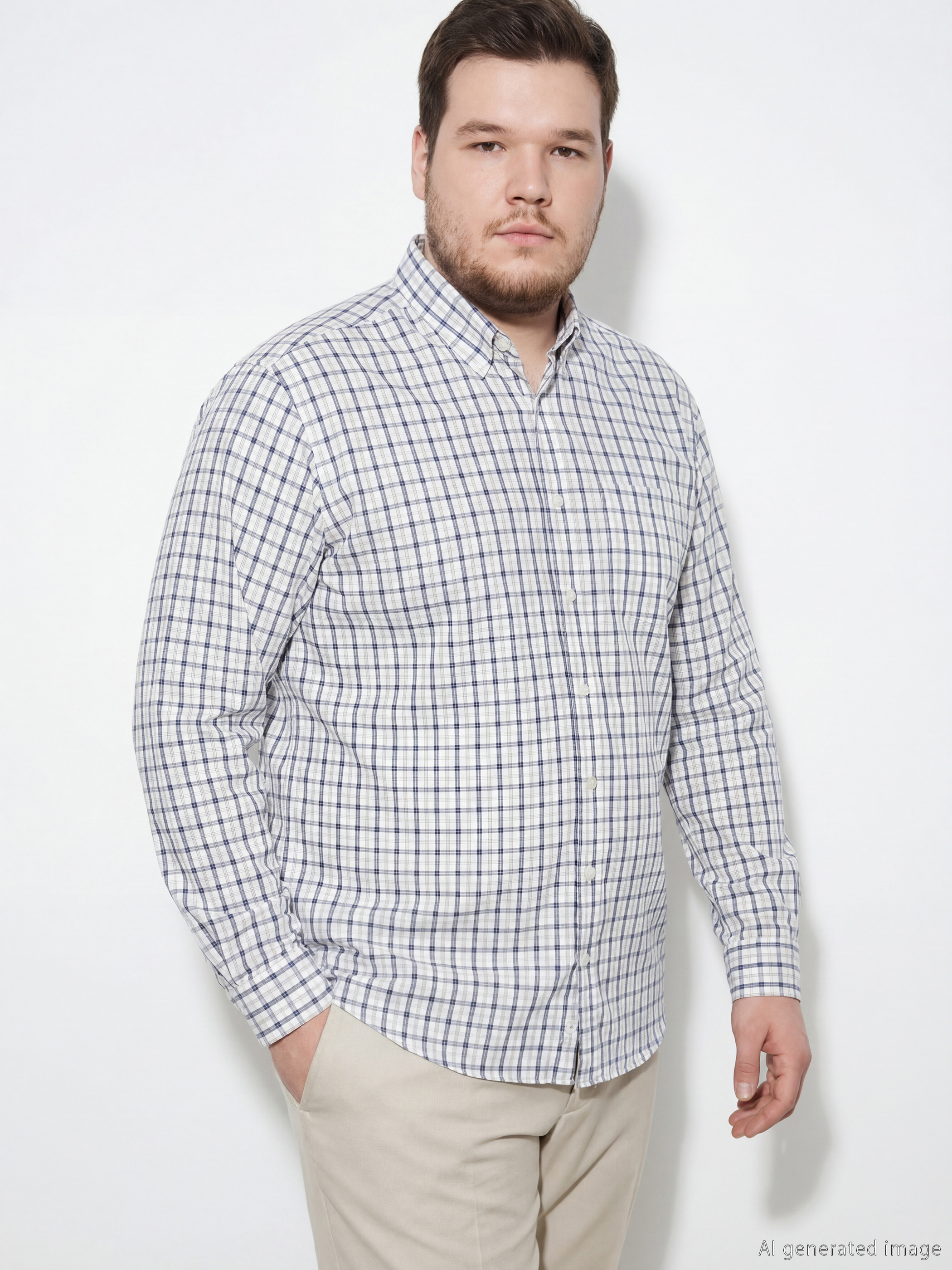 Regular Fit Plaid Gabardine Shirt-1