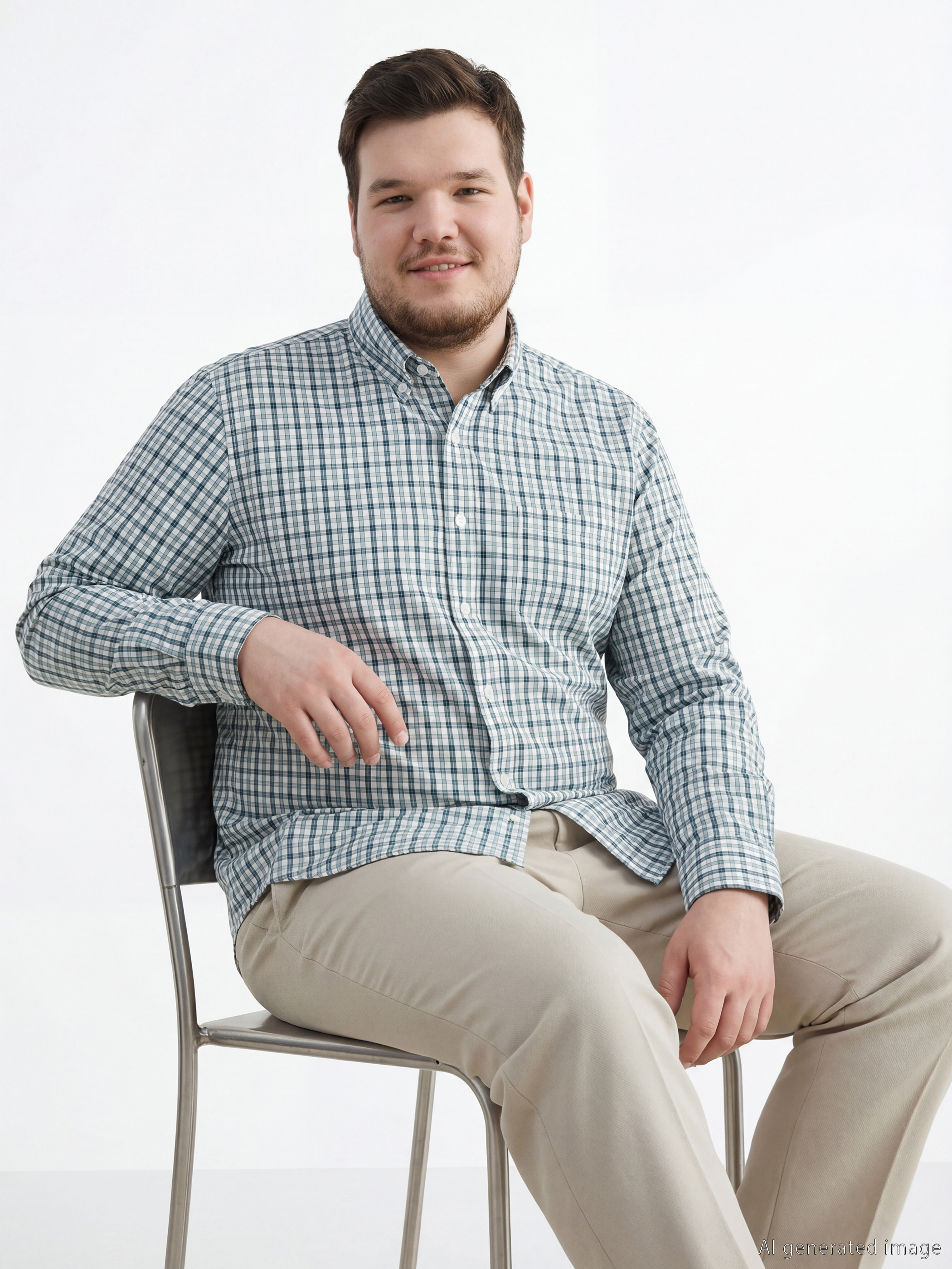 قميص راجل عادي كارو غاباردين-1