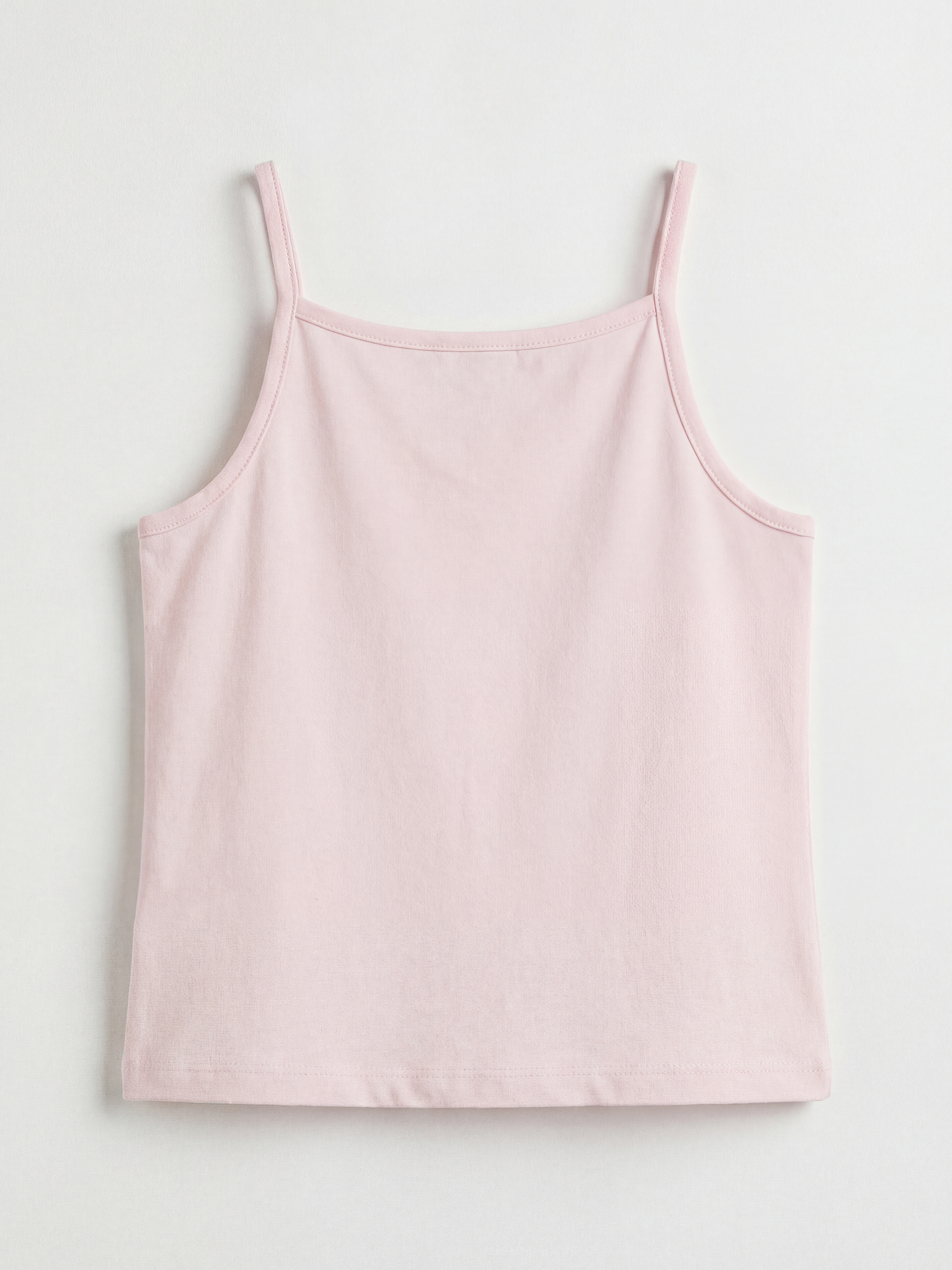 Ekru Kare Yaka Baskılı Kız Çocuk Atlet 2'li-4