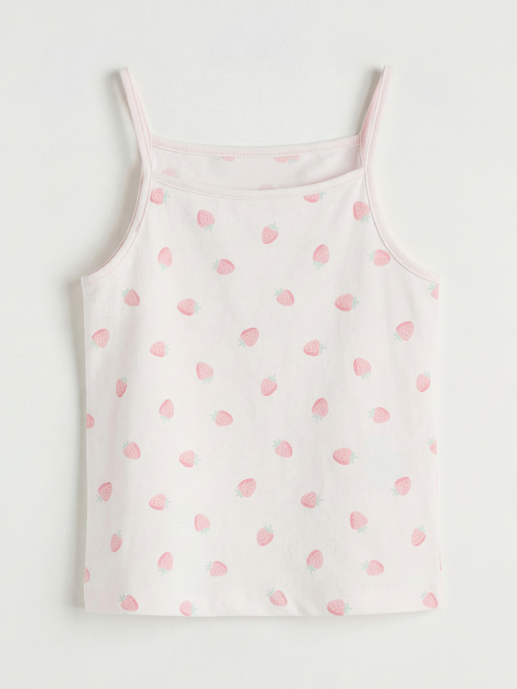 Pembe Kare Yaka Desenli Kız Çocuk İç Giyim Atlet 2'li-1