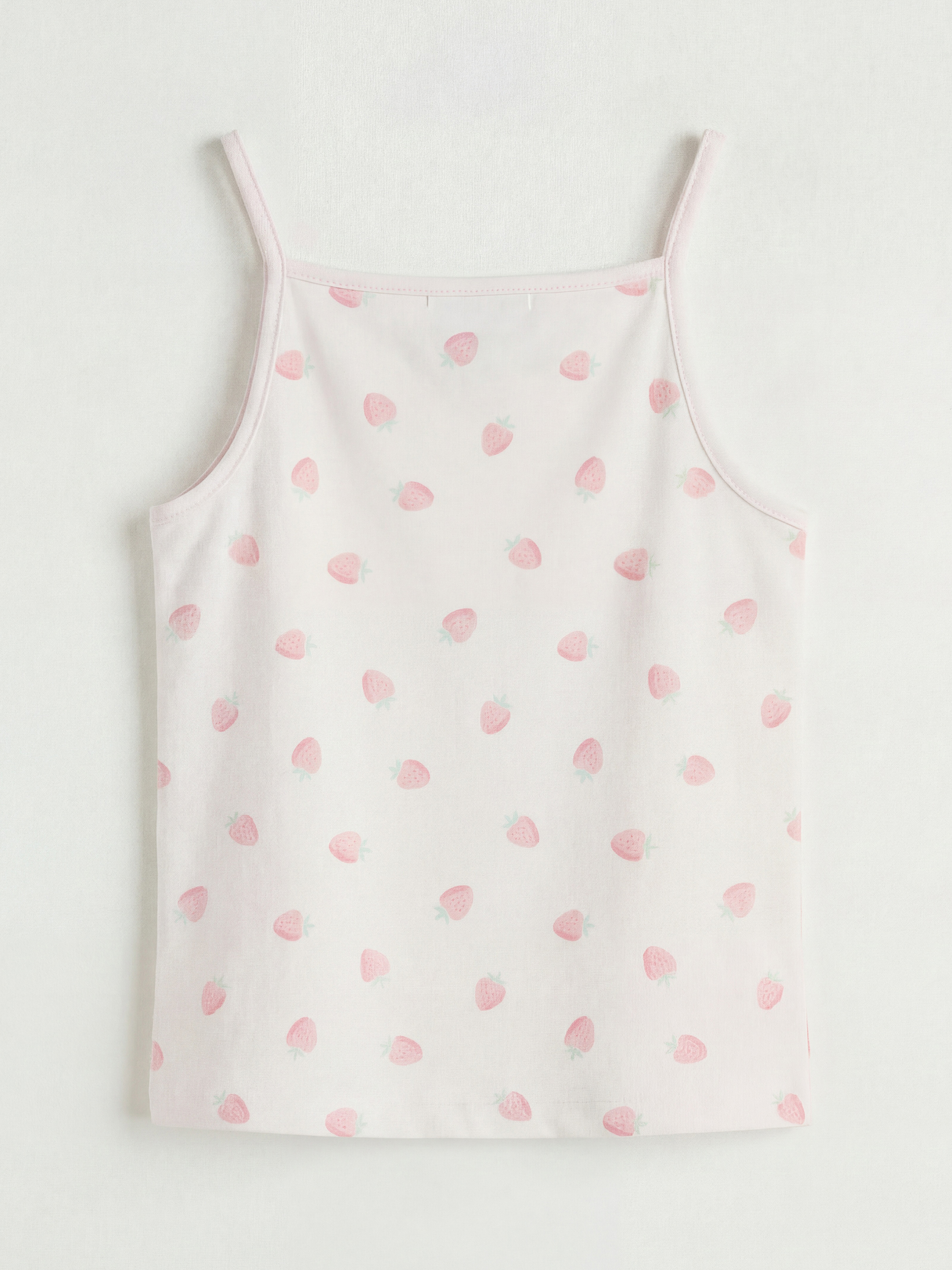 Pembe Kare Yaka Desenli Kız Çocuk İç Giyim Atlet 2'li-2