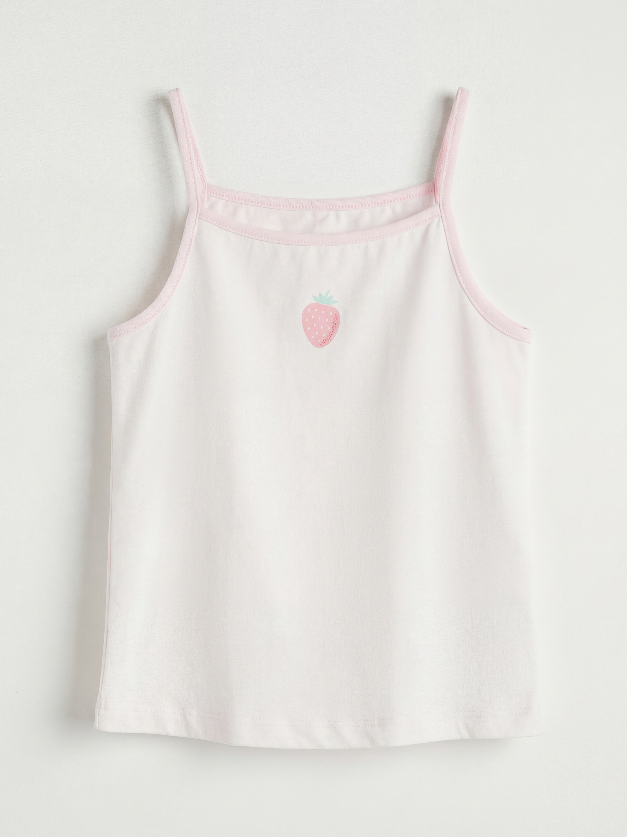 Pembe Kare Yaka Desenli Kız Çocuk İç Giyim Atlet 2'li-3