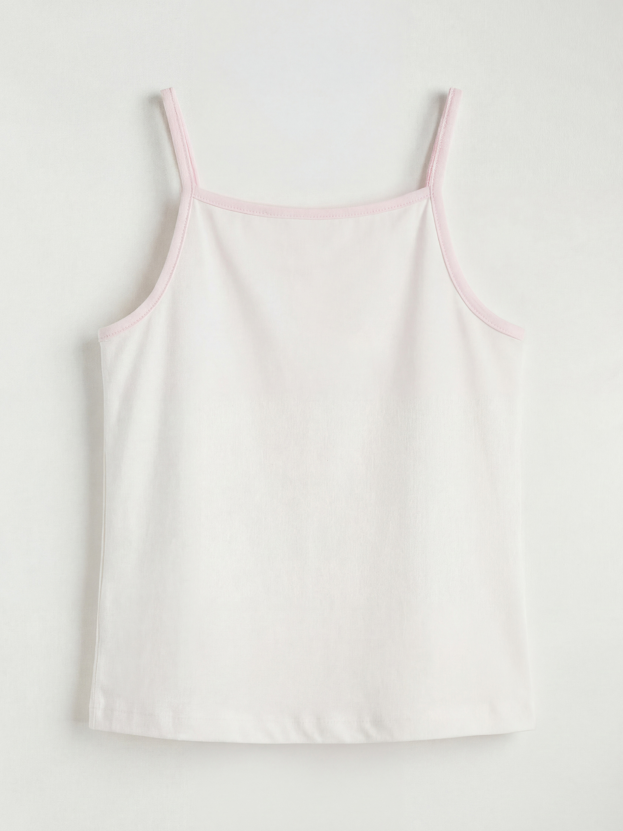 Pembe Kare Yaka Desenli Kız Çocuk İç Giyim Atlet 2'li-4