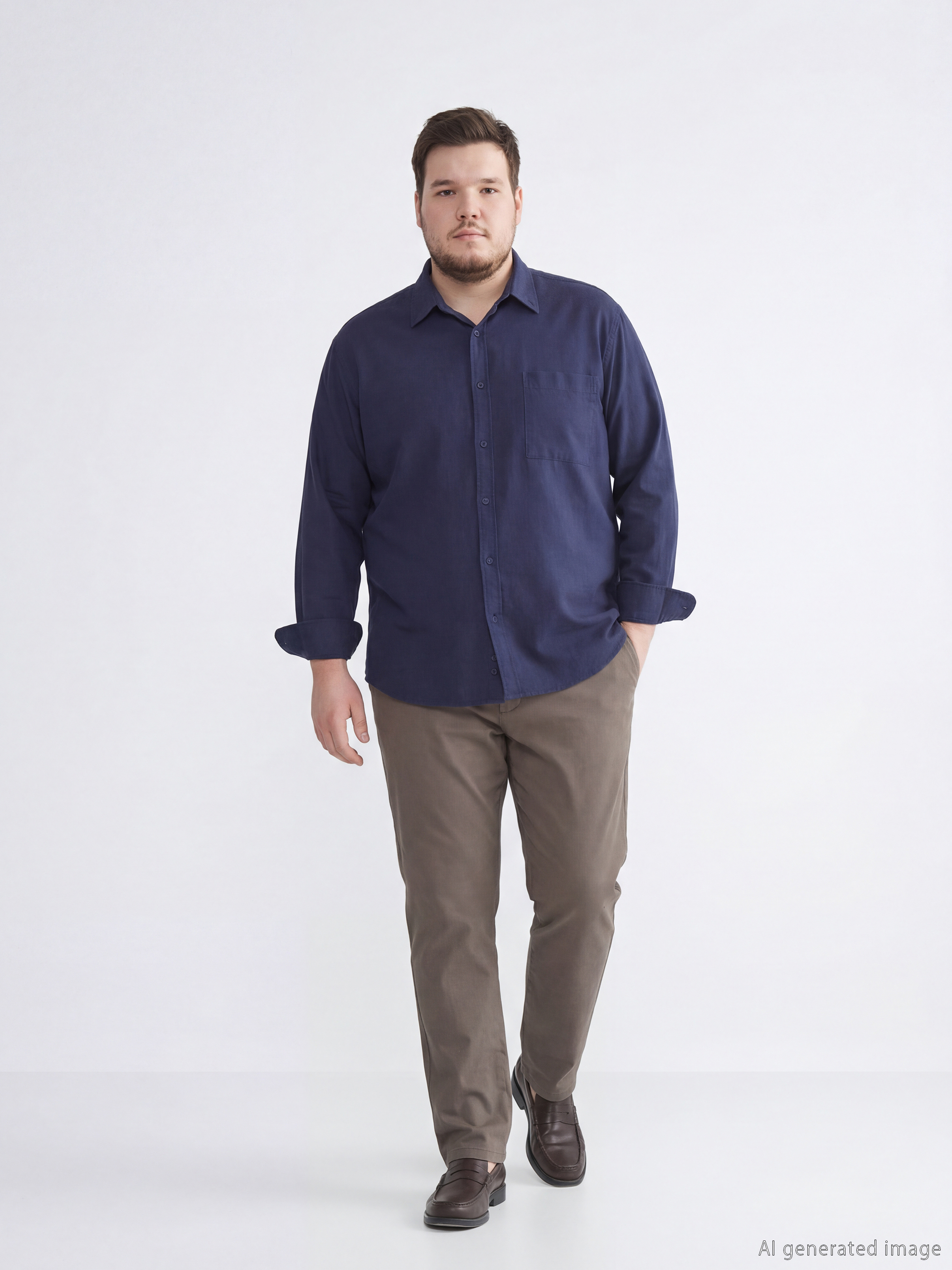 Kahverengi Standart Kalıp Gabardin Erkek Chino Pantolon-1