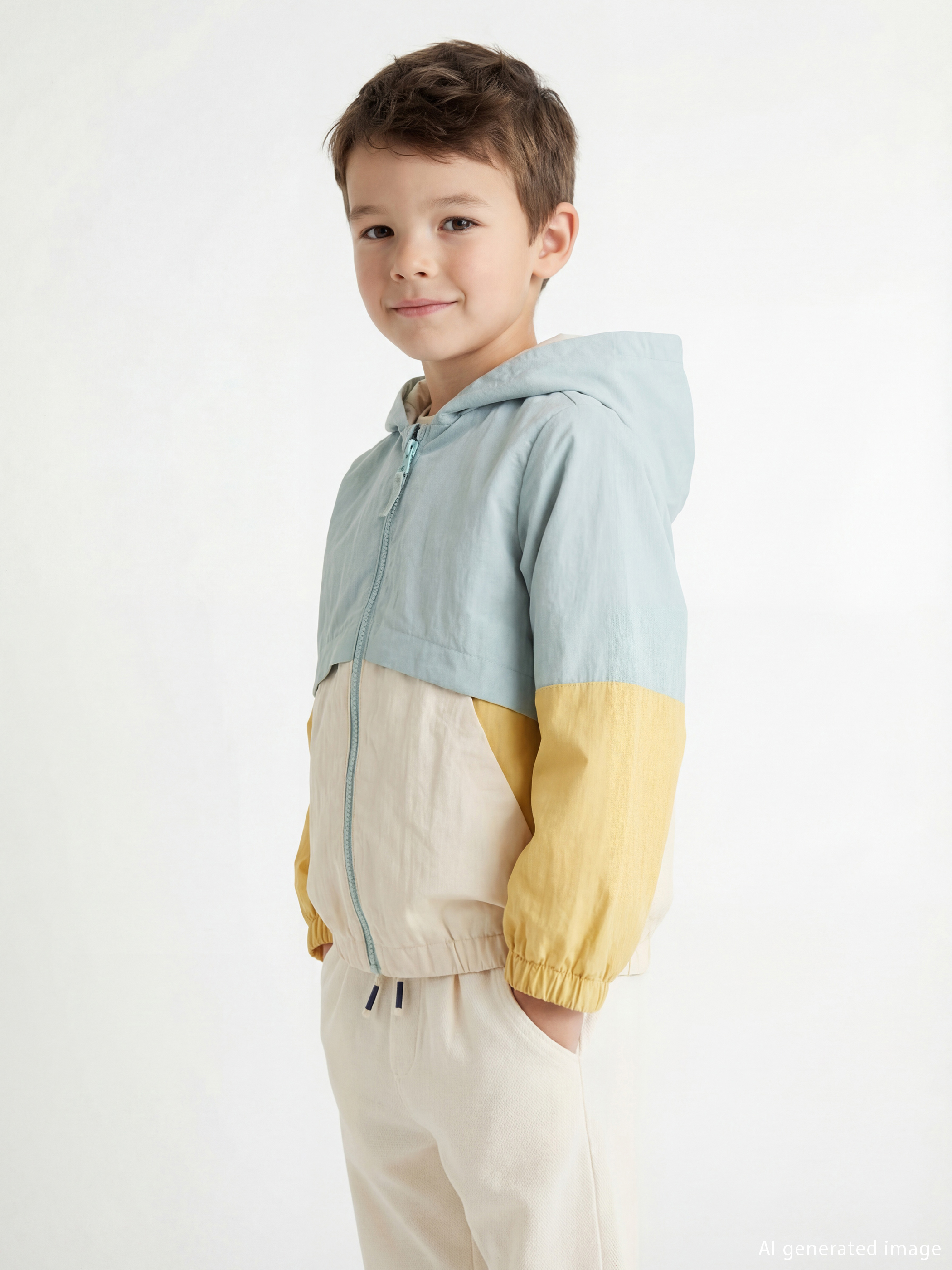 LCW Kids Kapüşonlu Renk Bloklu Erkek Çocuk Mont - S61647Z1-GJM