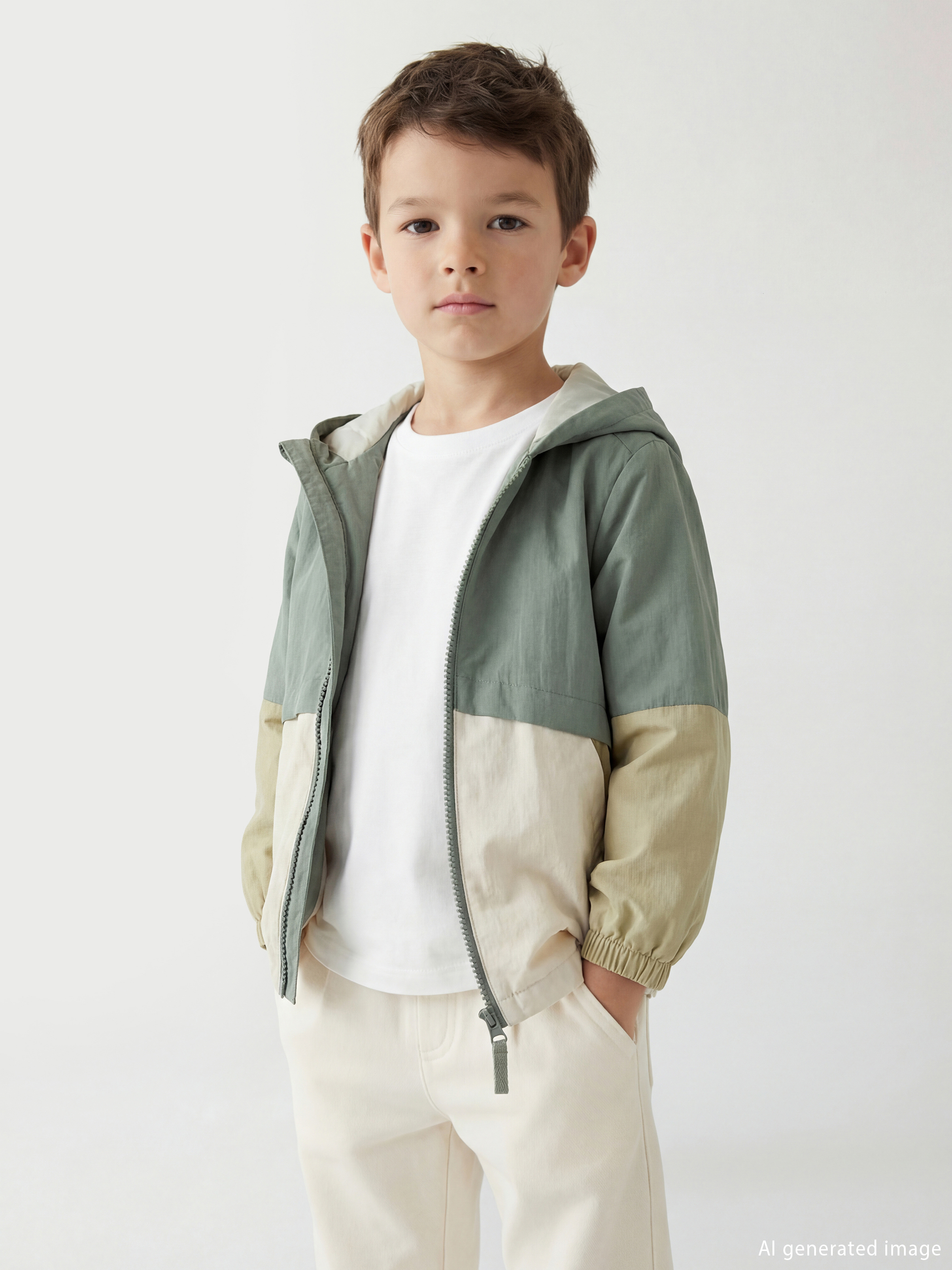 LCW Kids Kapüşonlu Renk Bloklu Erkek Çocuk Mont - S61647Z1-GZA