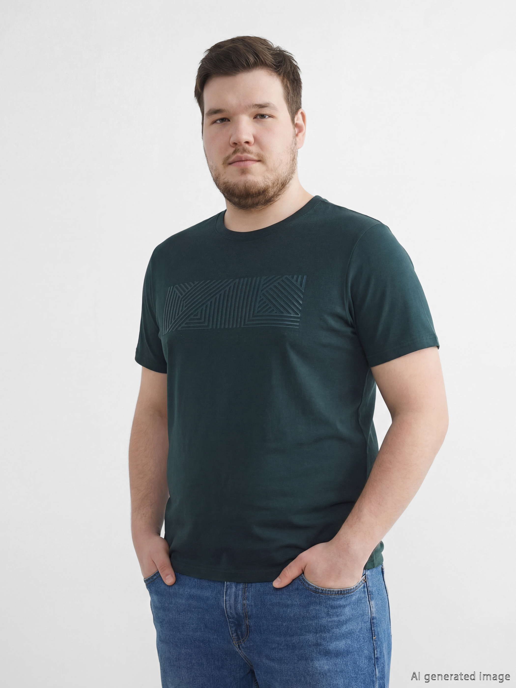 Crew Neck Printed Jersey Men's T-Shirt-1