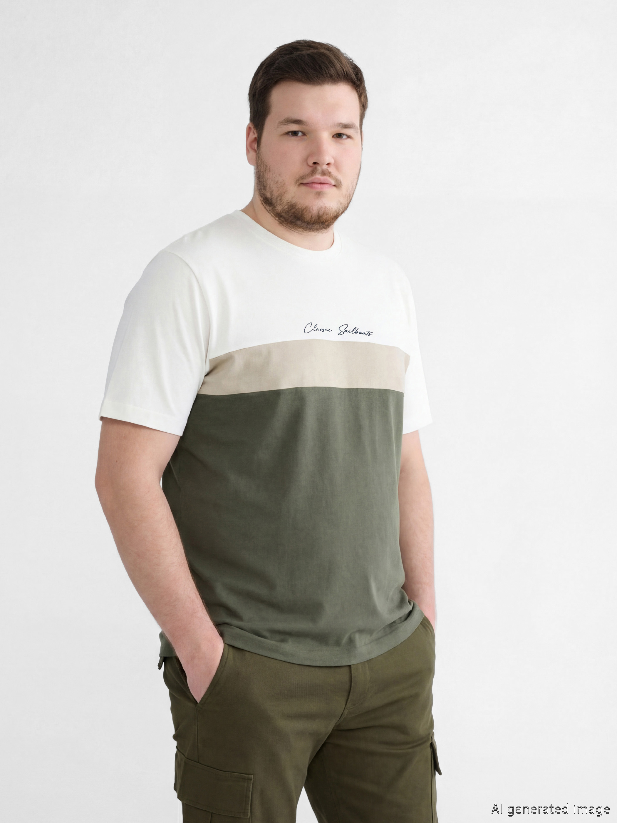 Men's Color-Block Crewneck T-Shirt-1