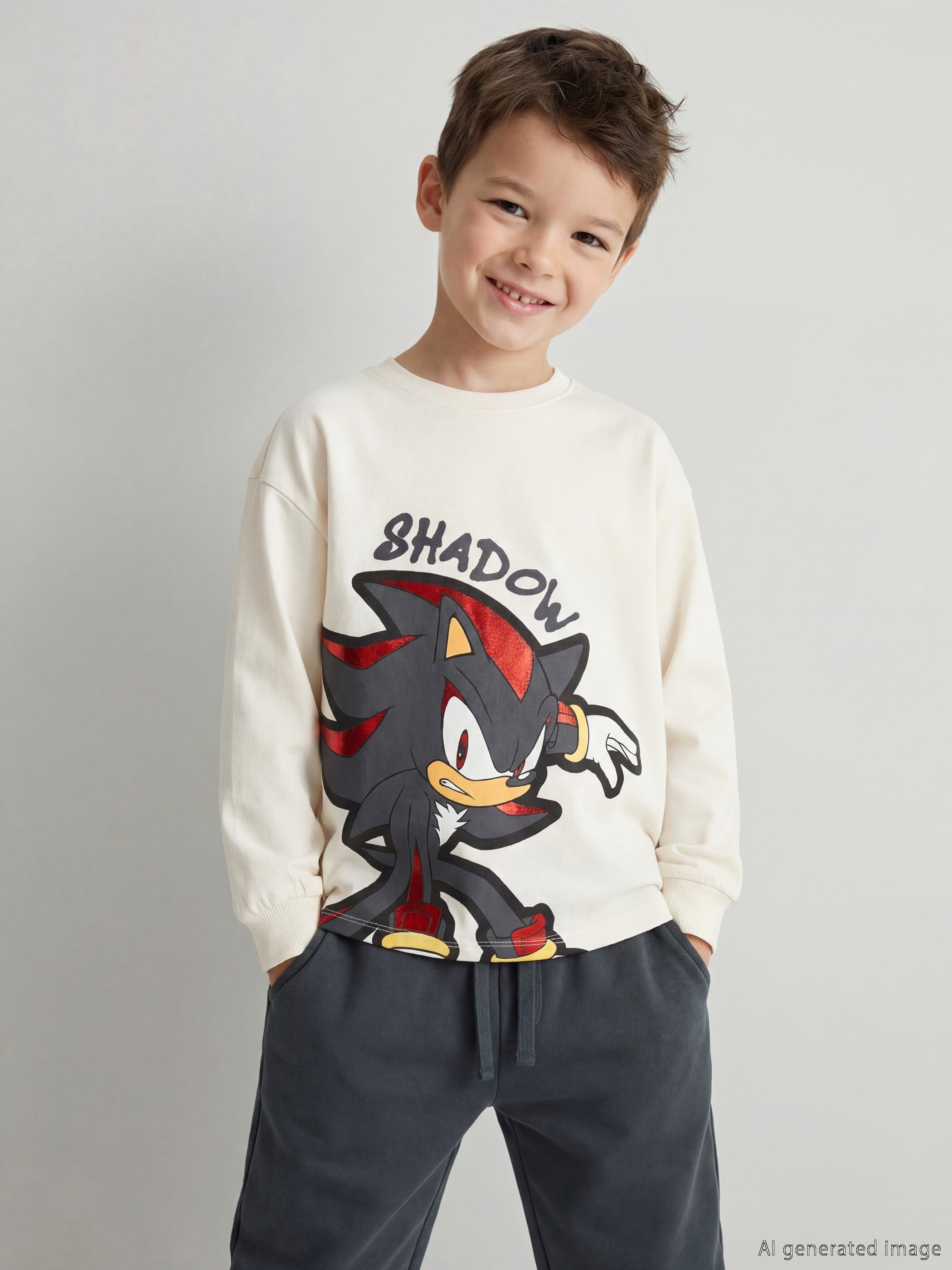 LCW Kids Bisiklet Yaka Sonic Baskılı Erkek Çocuk Tişört - S61673Z1-QVK
