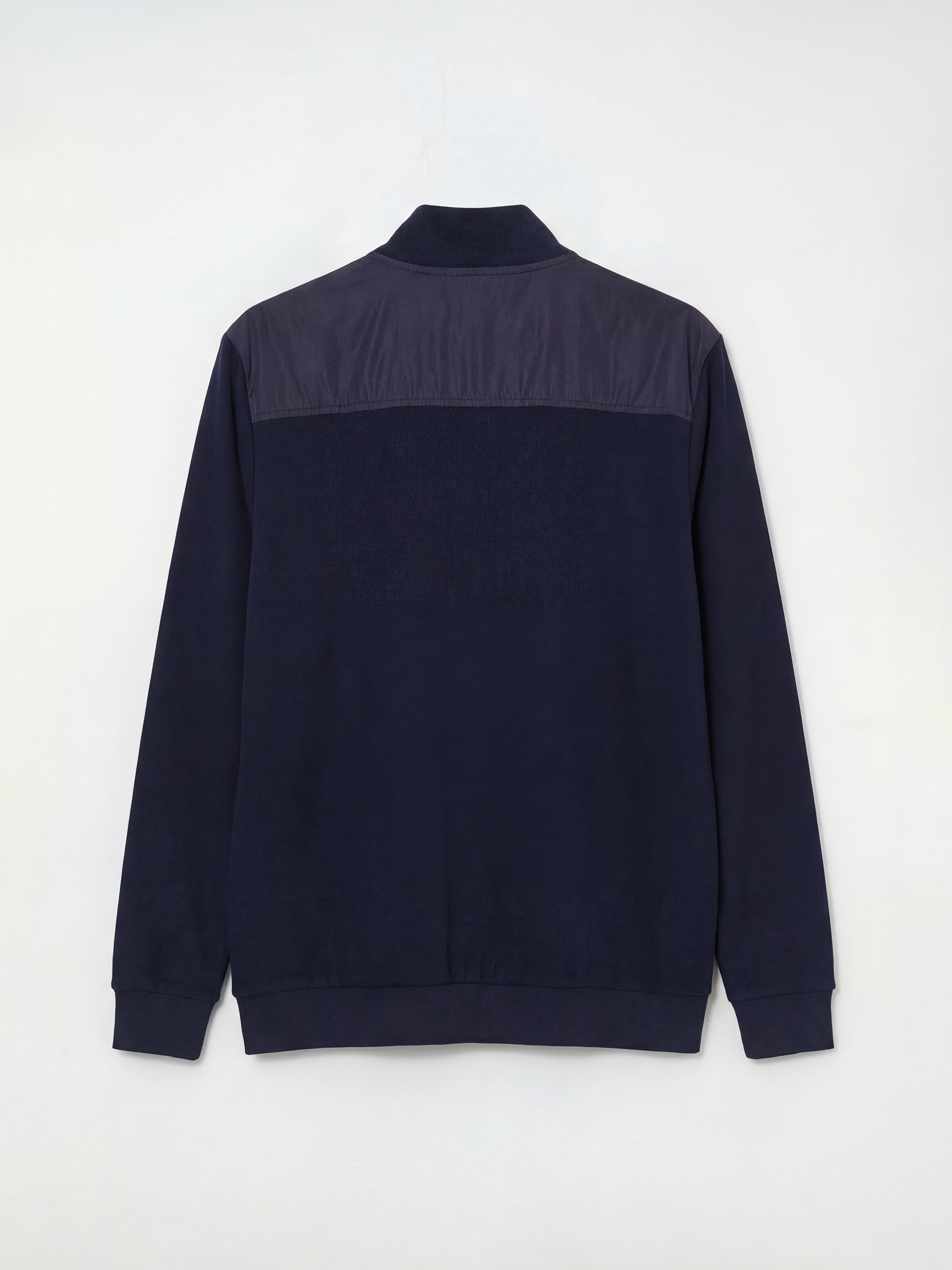Lacivert Dik Yaka Erkek Fermuarlı Sweatshirt-5