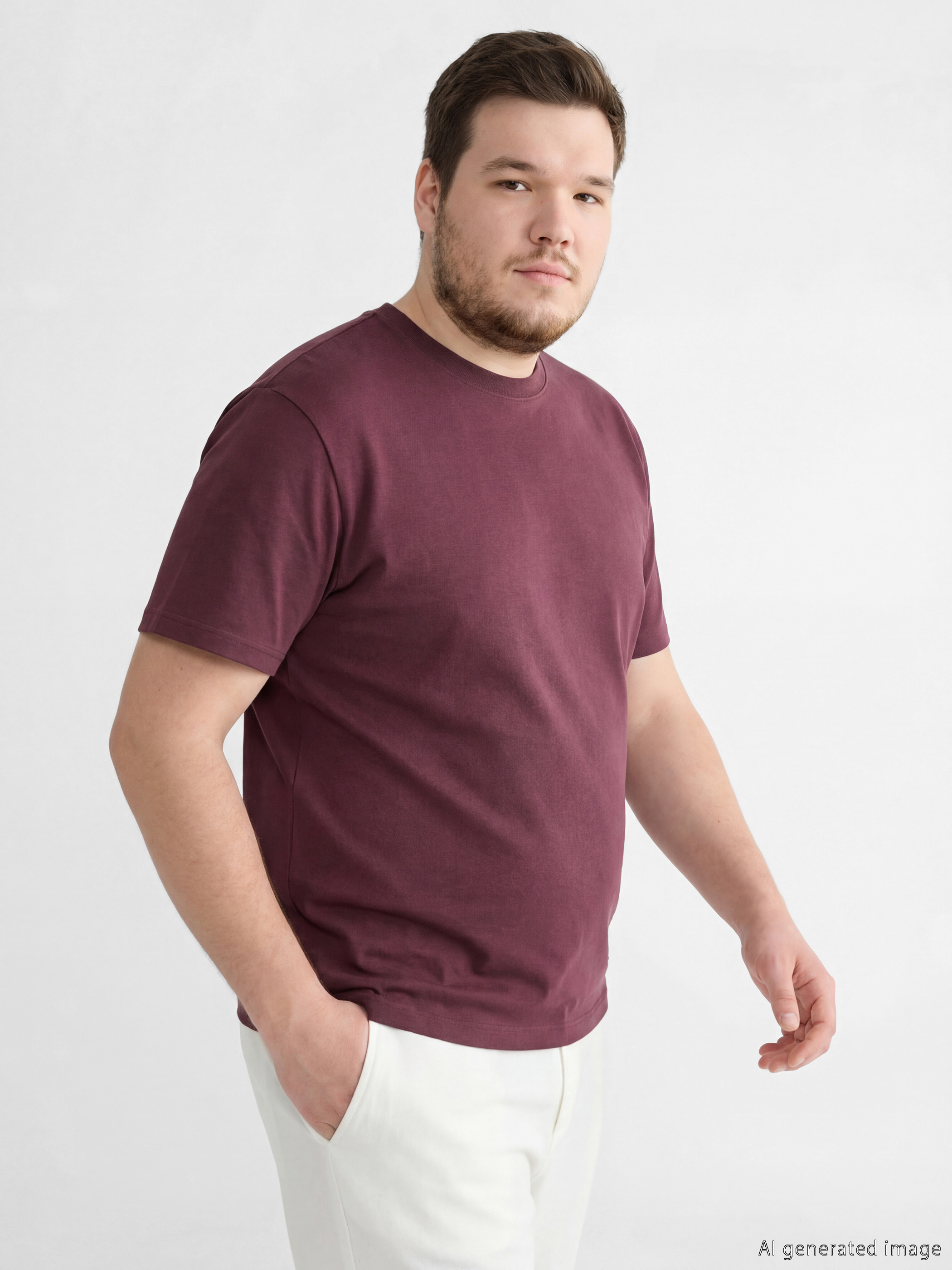 Мъжка тениска с кръгло деколте-1