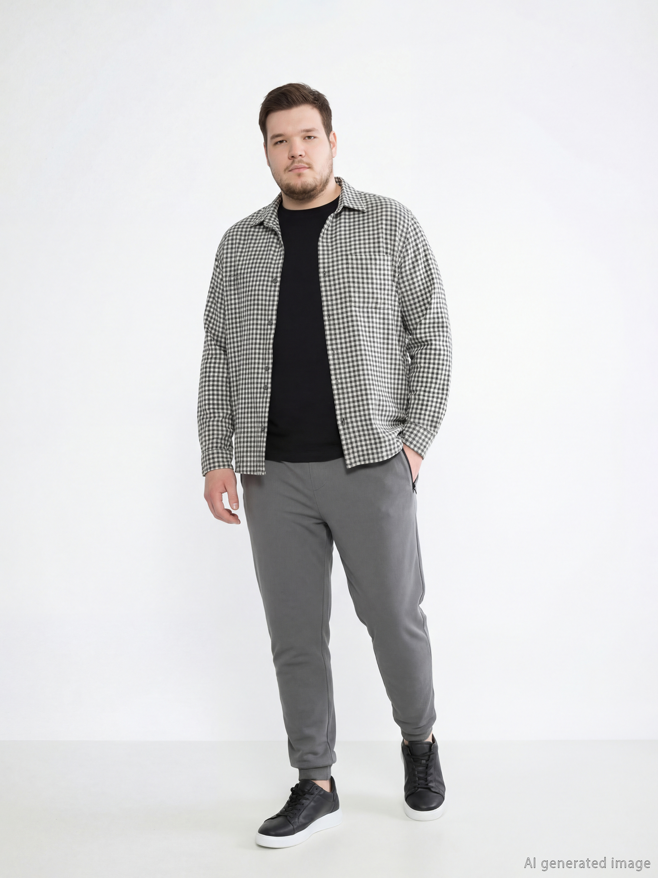 სტანდარტული ფორმის მამაკაცის ჯოგერები ზიპ ჯიბეებით-1