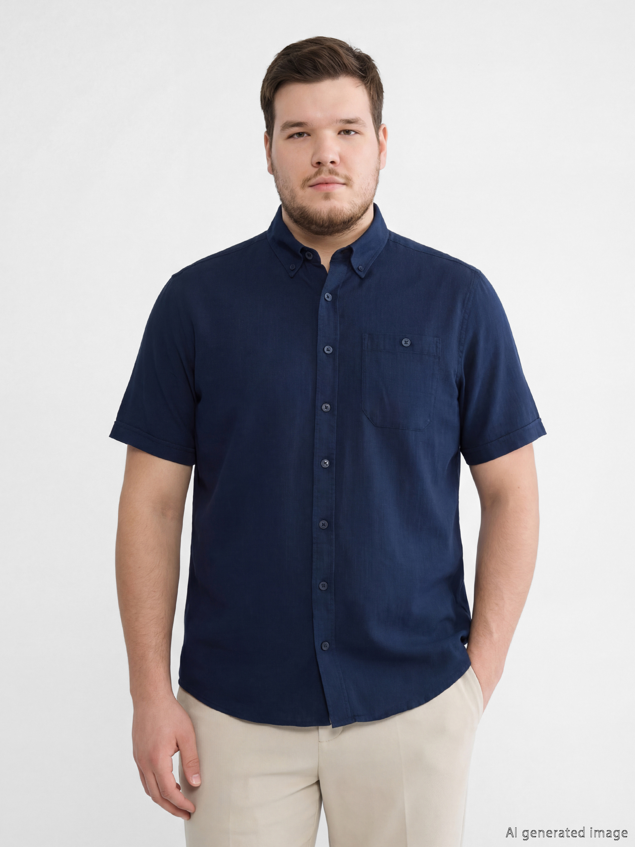 Мужская рубашка стандартного кроя из поплина-2