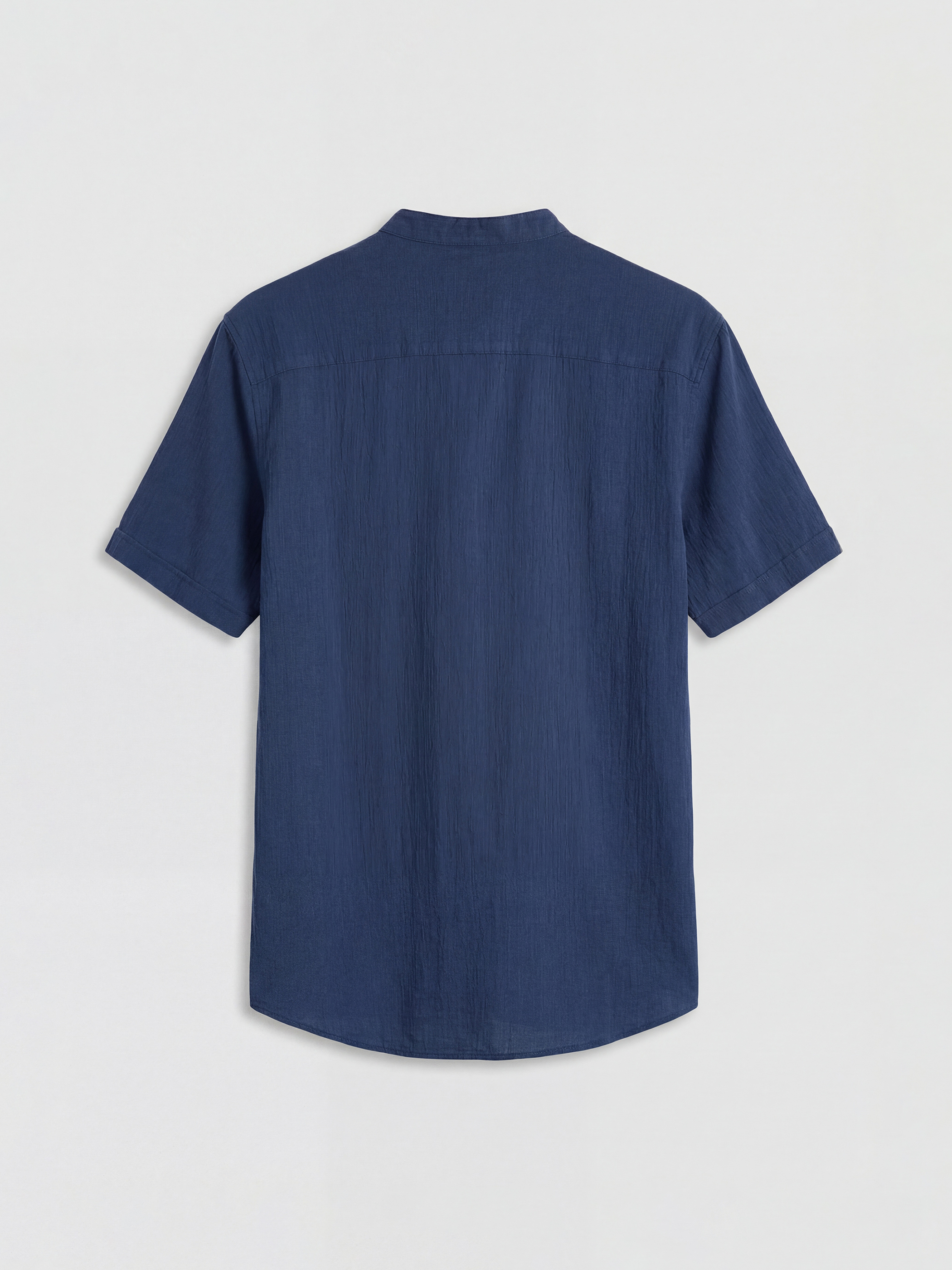 İndigo Regular Fit Keten Görünümlü Erkek Gömlek-1