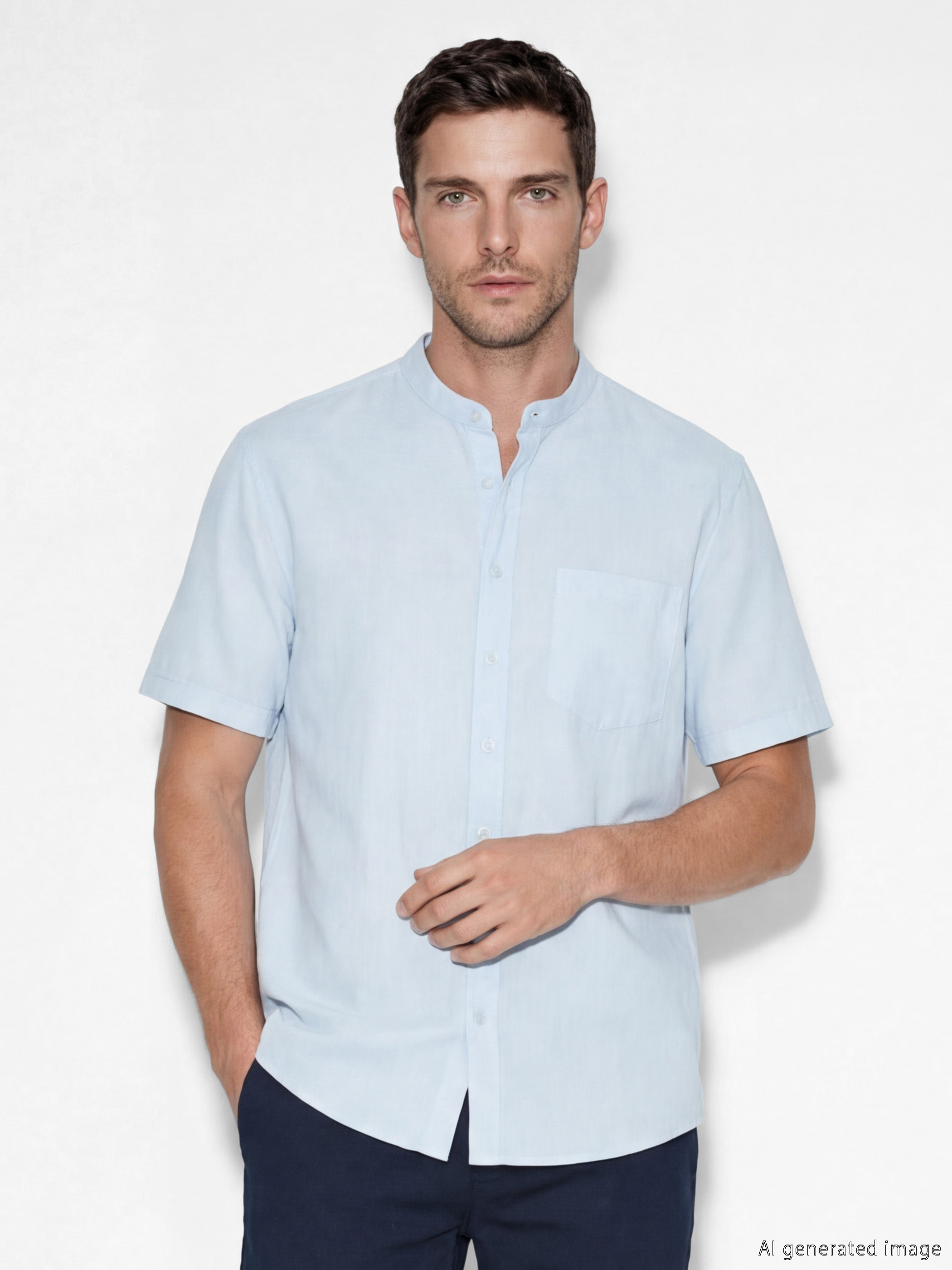 LCWAIKIKI Classic Сорочка чоловіча звичайного крою з виглядом льону