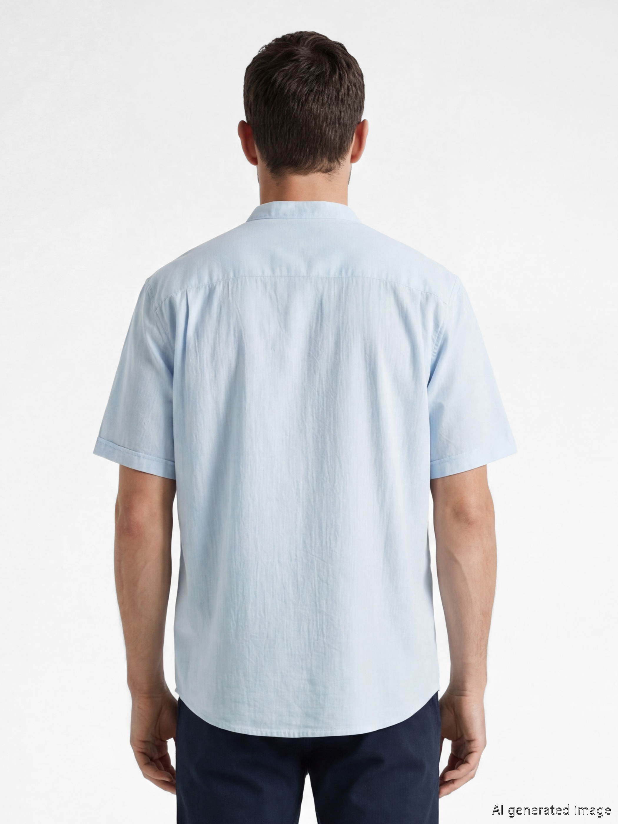 Сорочка чоловіча звичайного крою з виглядом льону-2