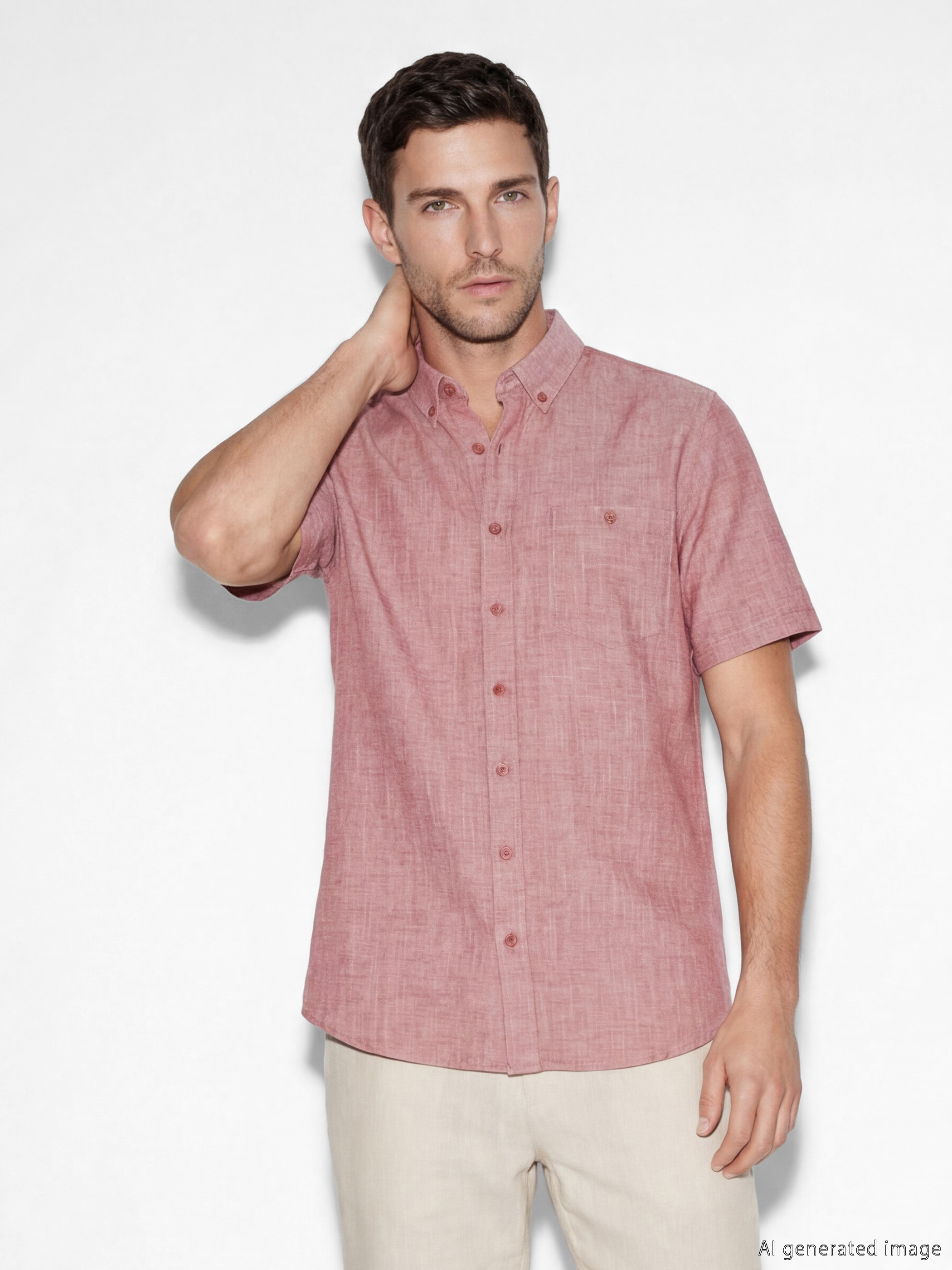 Πουκάμισο από μείγμα λινού κανονικής εφαρμογής για άνδρες
