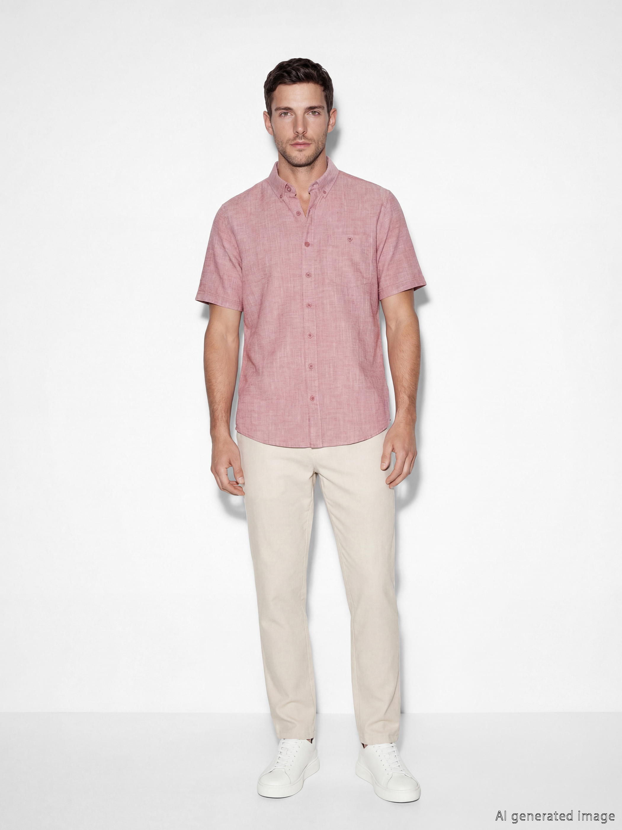 Πουκάμισο από μείγμα λινού κανονικής εφαρμογής για άνδρες-1