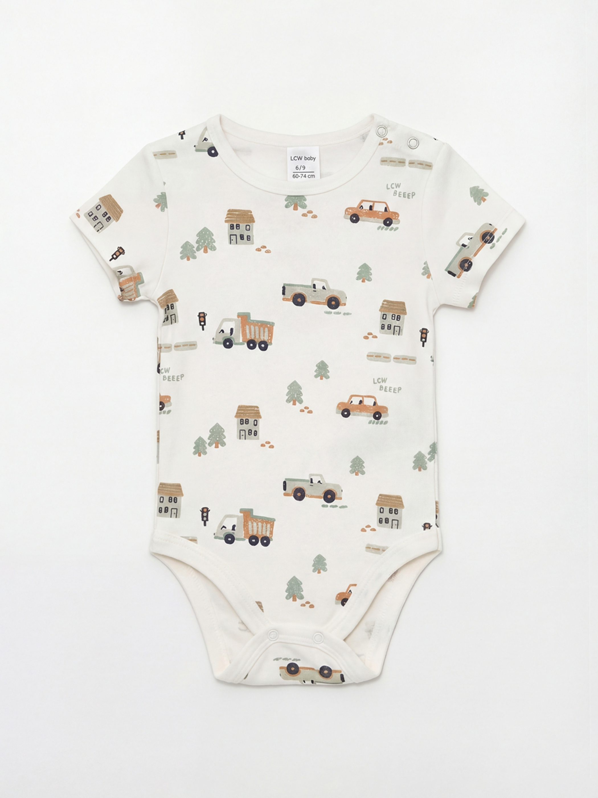 Ekru Erkek Bebek Çıtçıtlı Body 2'li-1