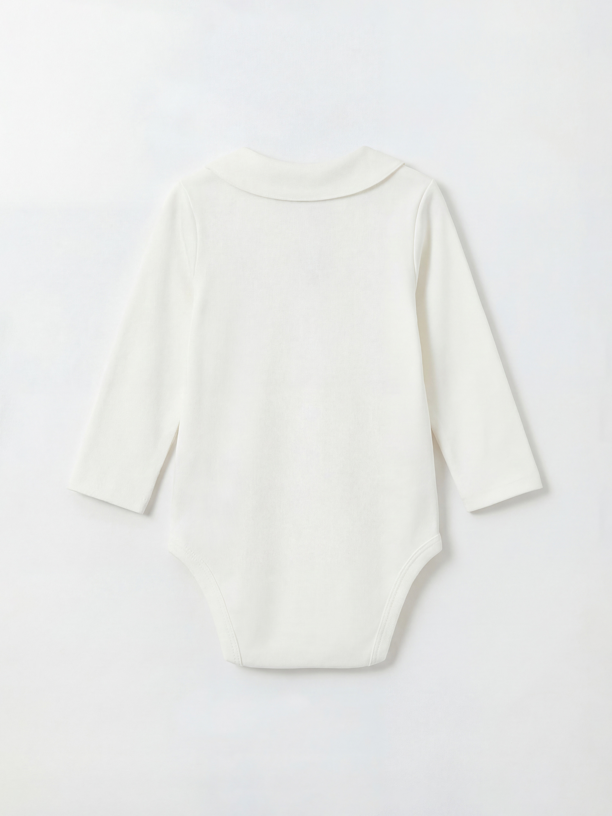 Ekru Uzun Kollu Kız Bebek Çıtçıtlı Body-1