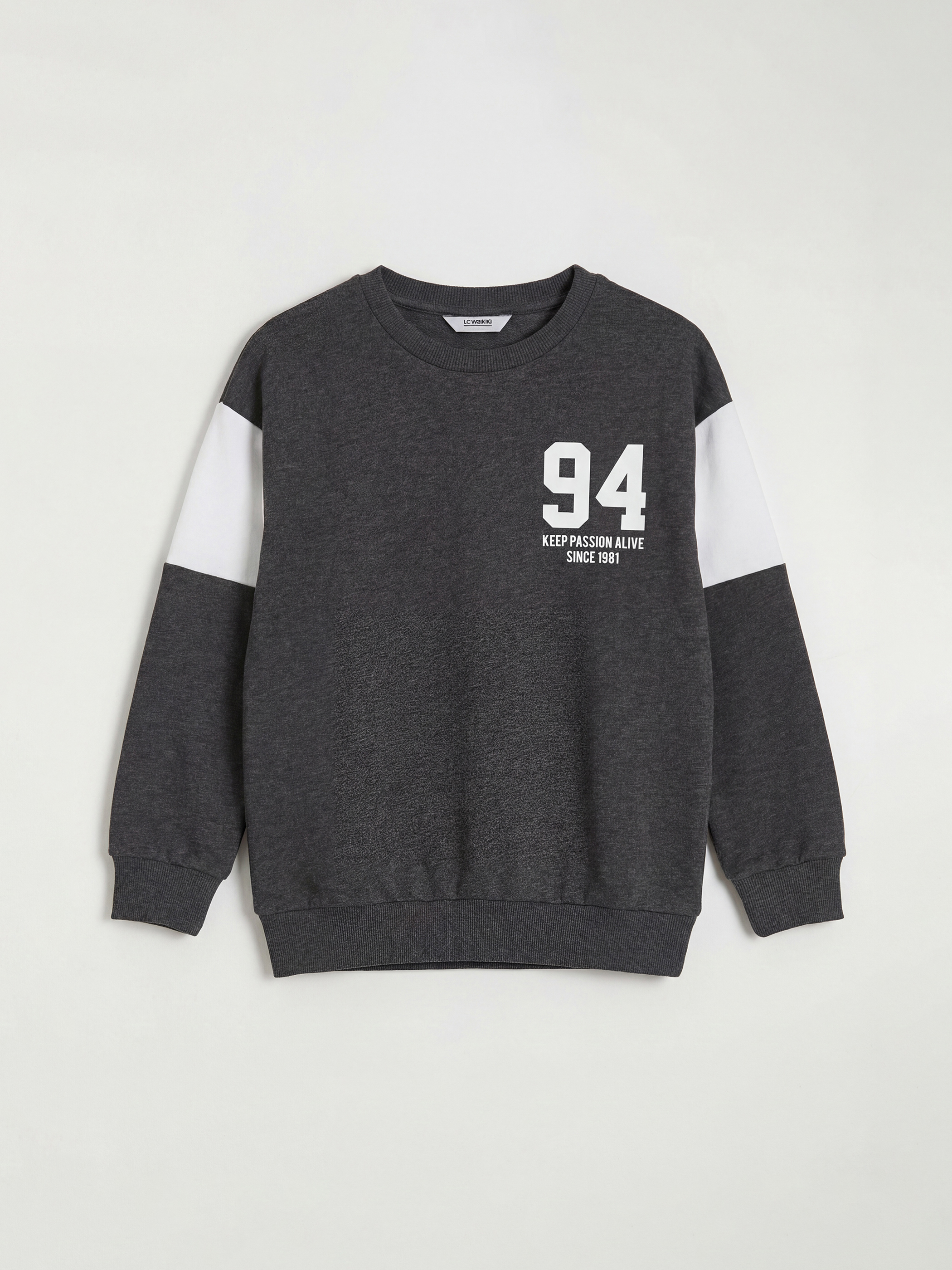 LCW Kids Bisiklet Yaka Baskılı Erkek Çocuk Sweatshirt - S62114Z4-8WC