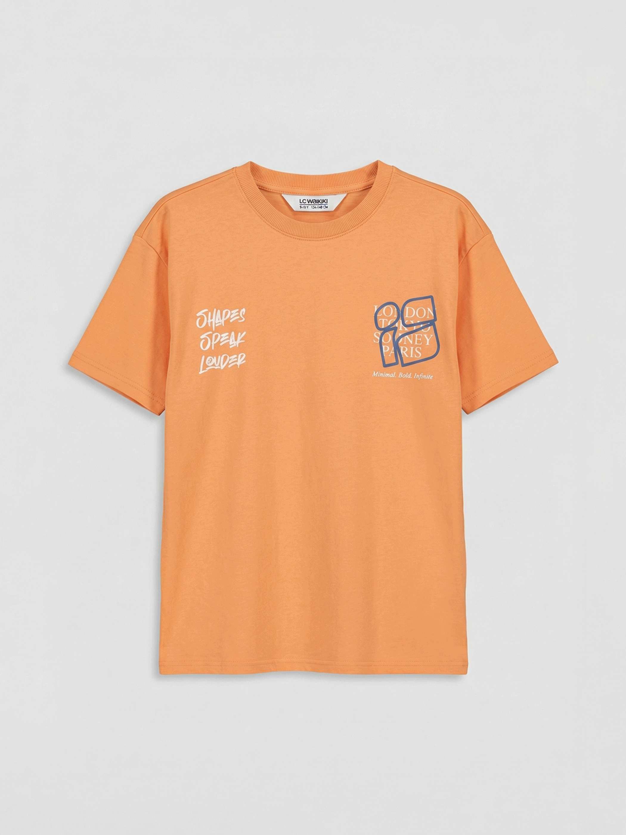 LCW Kids Yazı ve Şehir Baskılı Penye Erkek Çocuk Tişört - S62140Z4-GEH