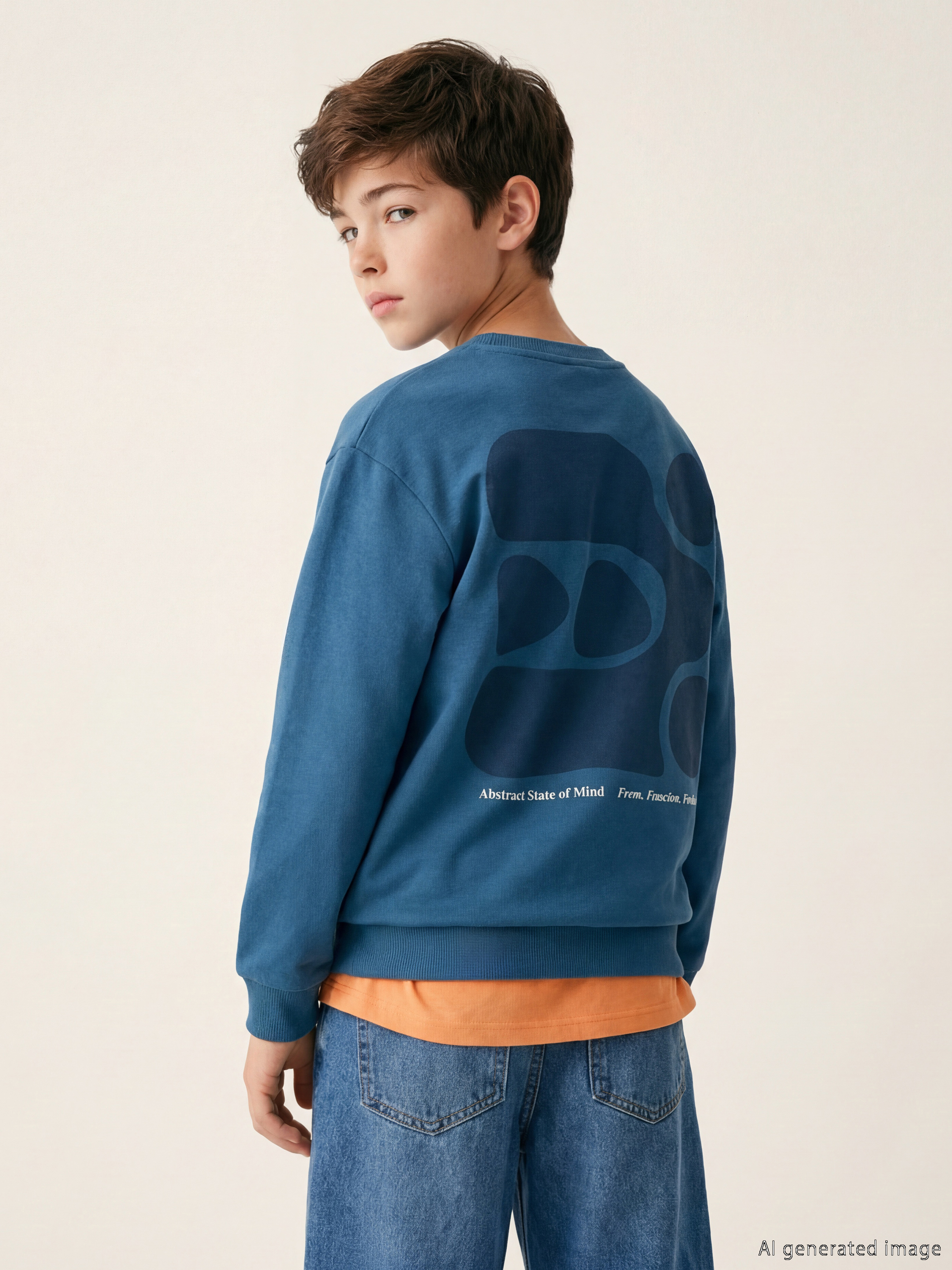 LCW Kids Erkek Çocuk Bisiklet Yaka Baskılı Sweatshirt - S62146Z4-HHP