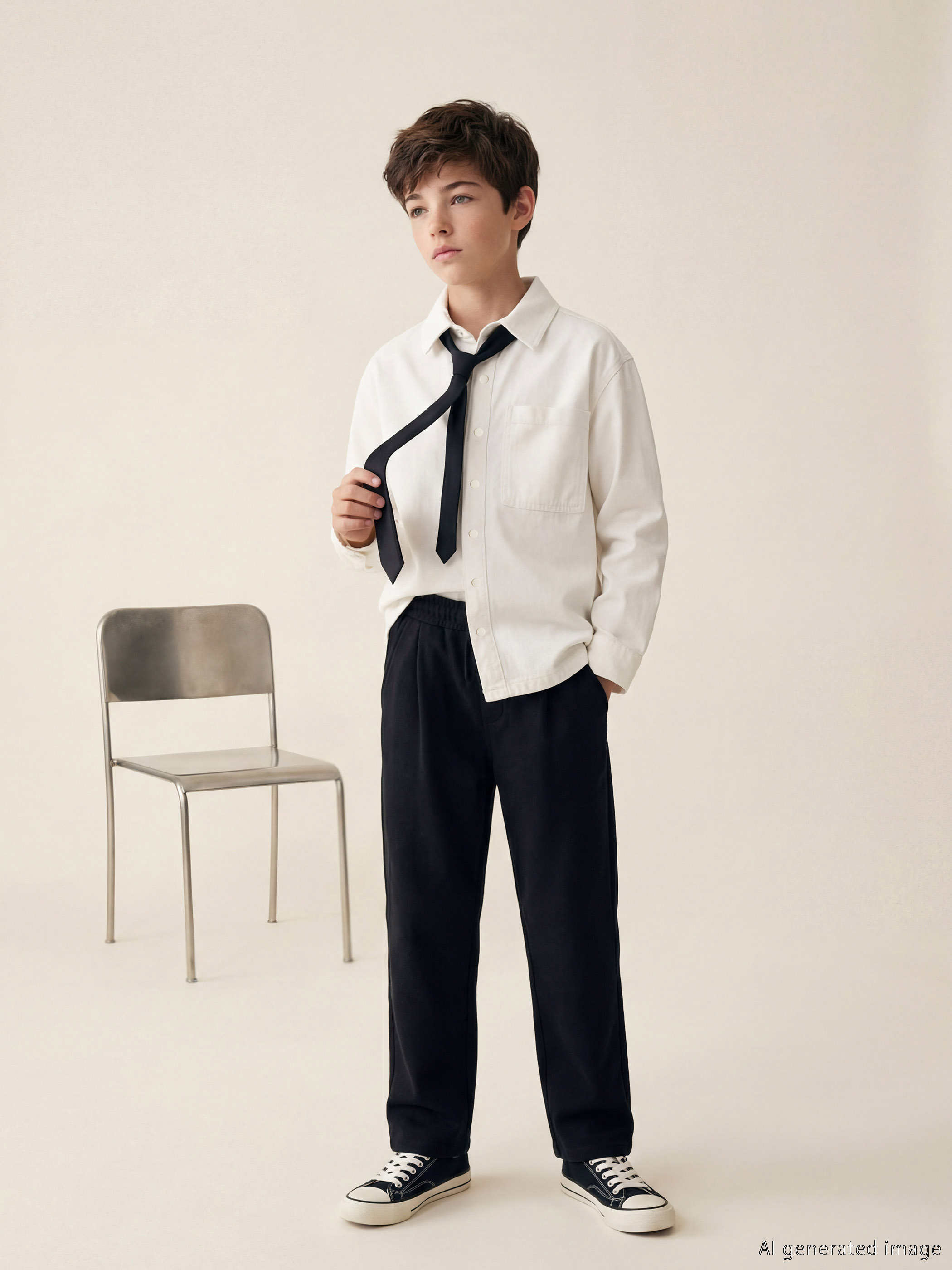 قميص أساسي بأكمام طويلة للأولاد-1