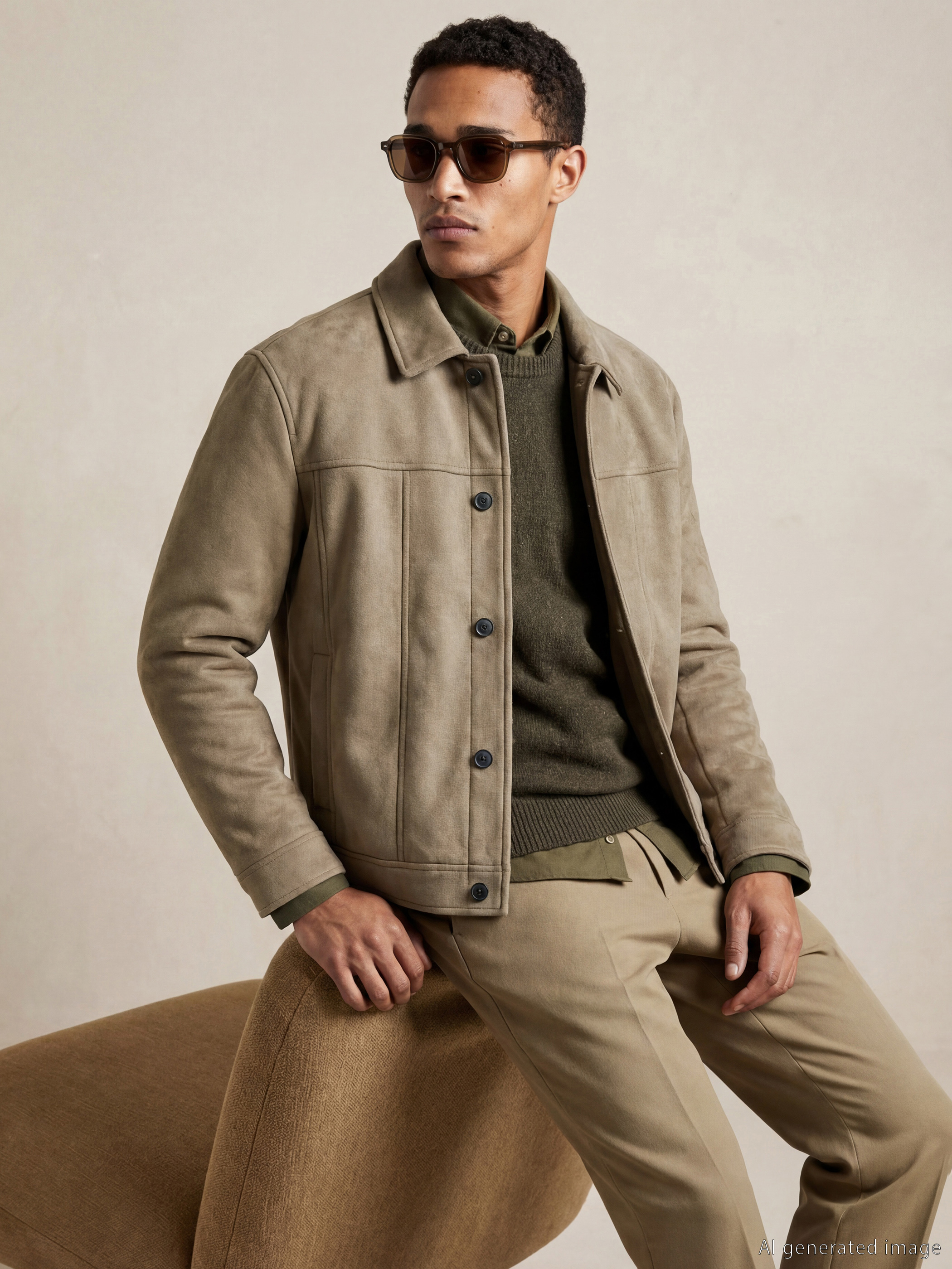 LCW Vision Rahat Kalıp Gömlek Yaka Süet Erkek Mont - S63170Z8-ZWH