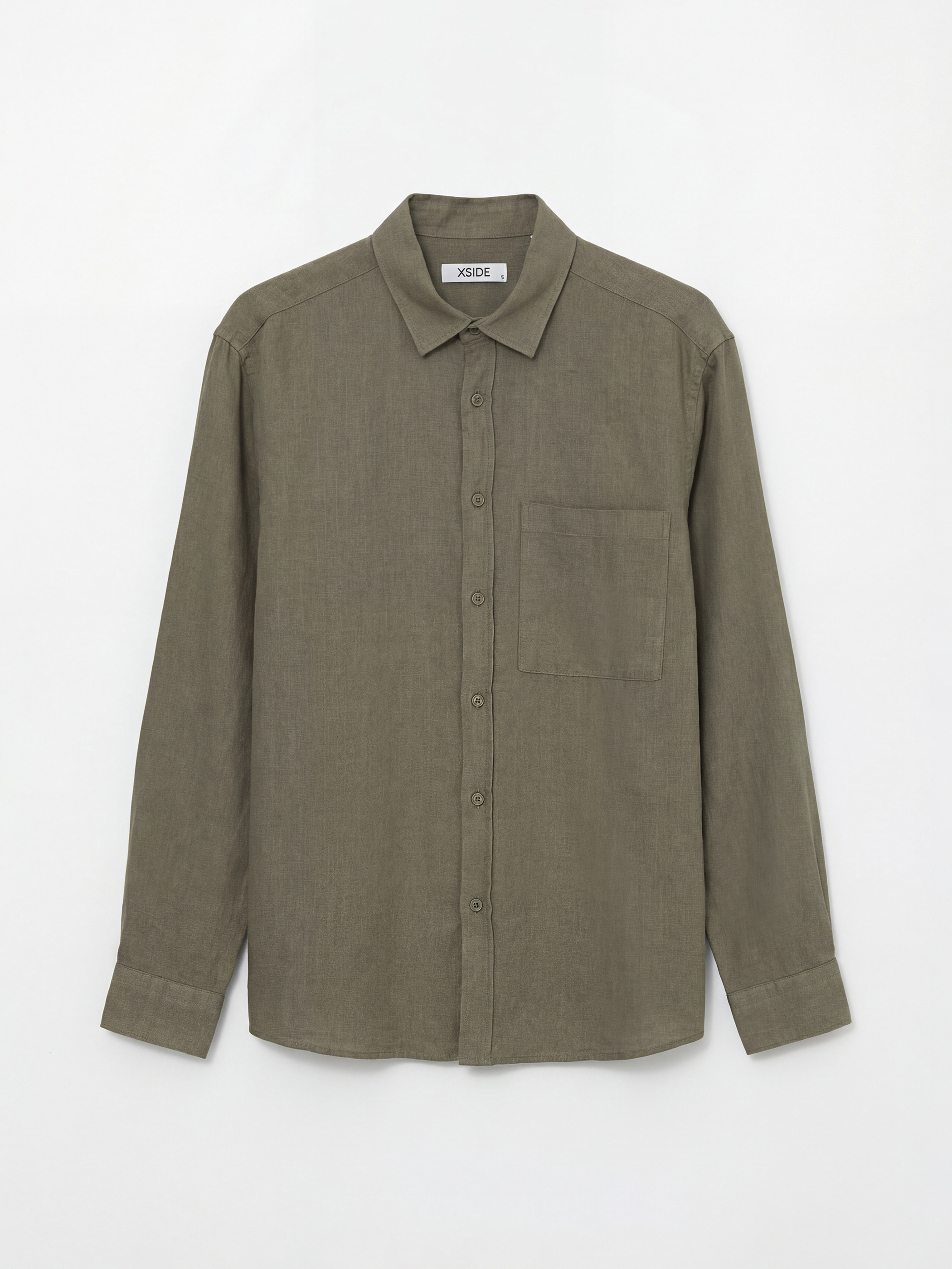 XSIDE Regular Fit Erkek Keten Görünümlü Gömlek - S63626Z8-YAG