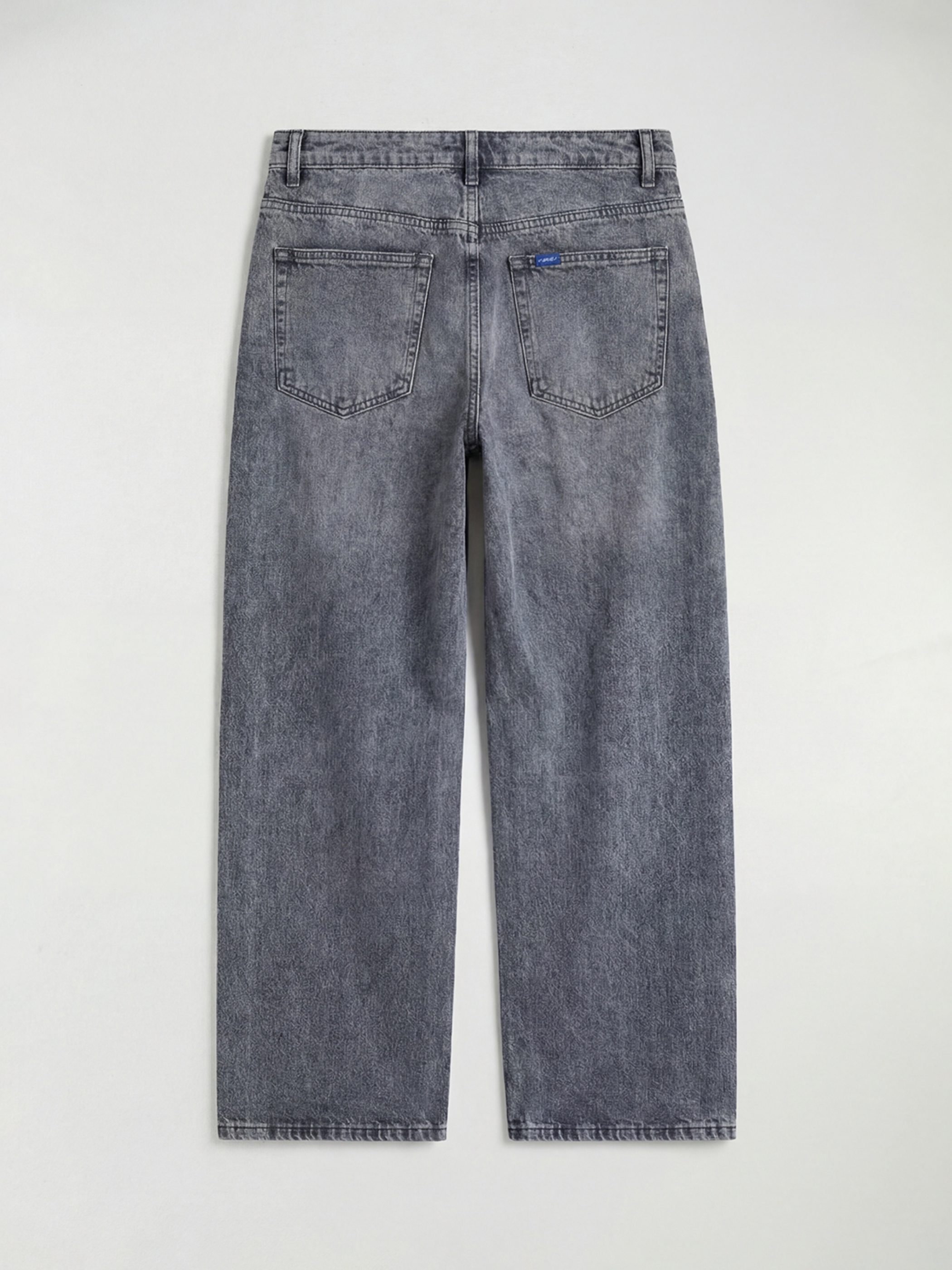 Gri Loose Fit Erkek Jean Pantolon-1