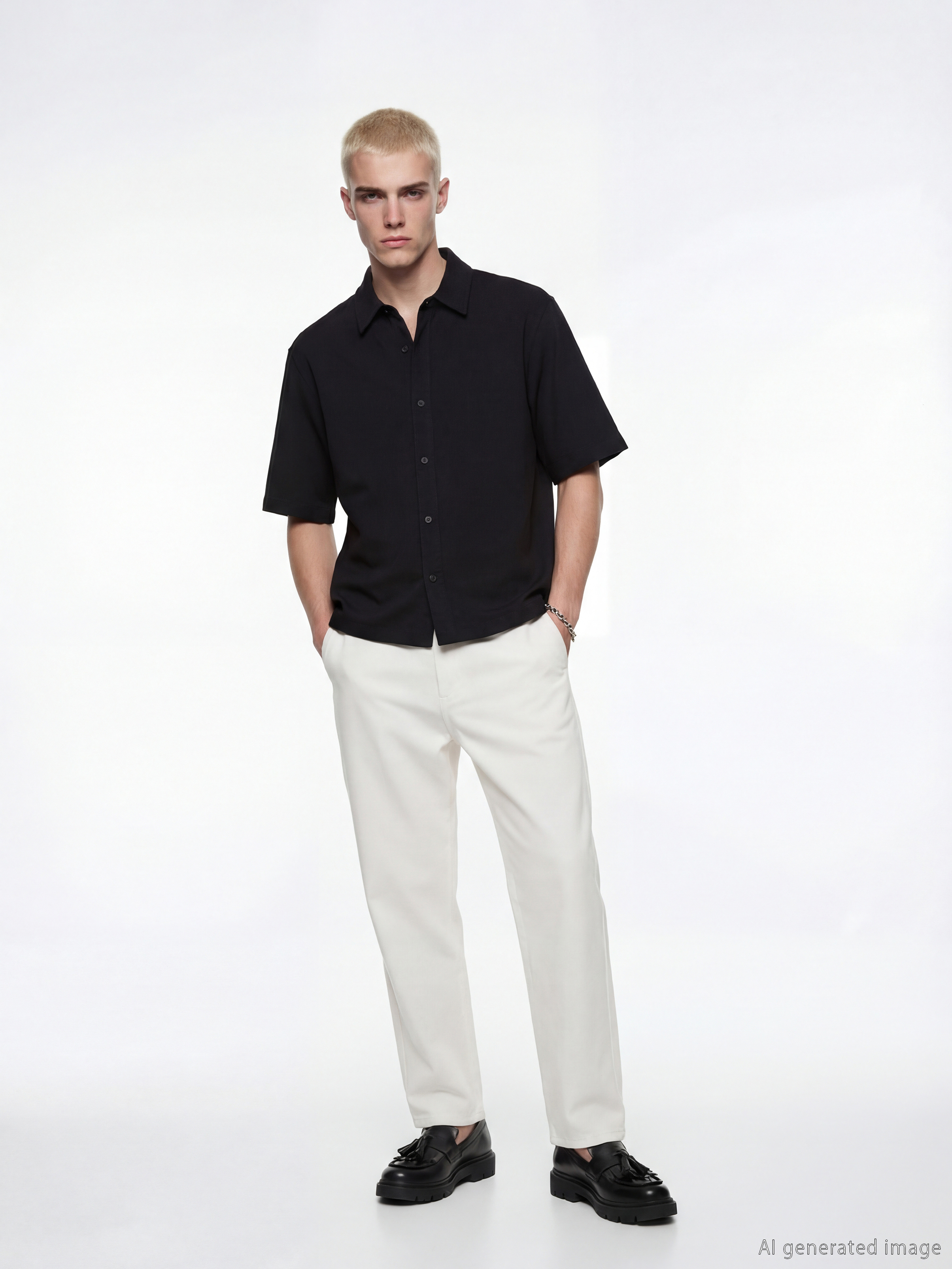 Свободна кройка Габардинова Мъжка Риза-2