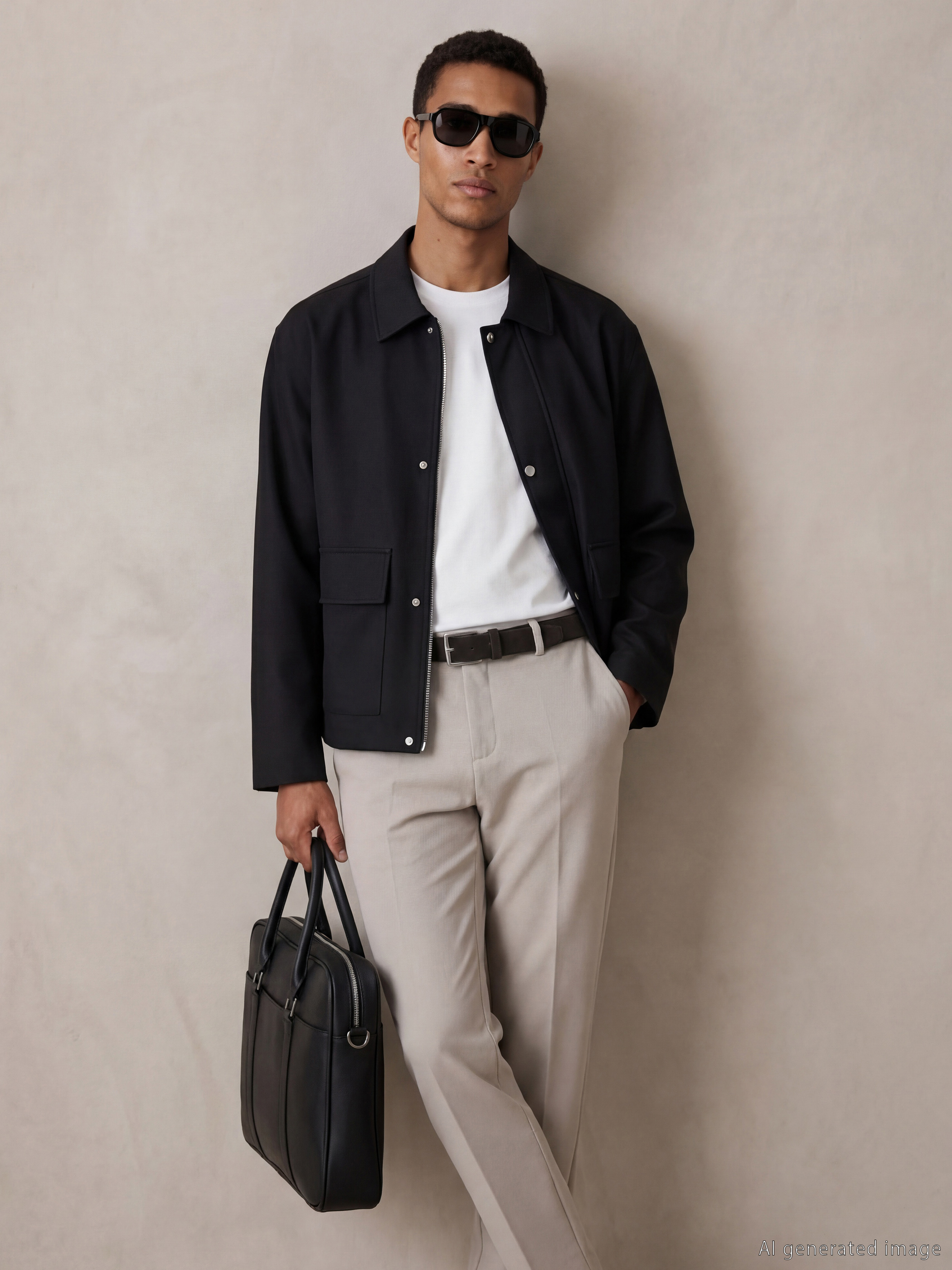 LCW Vision Standart Kalıp Erkek Deri Görünümlü Mont - S63724Z8-CVL