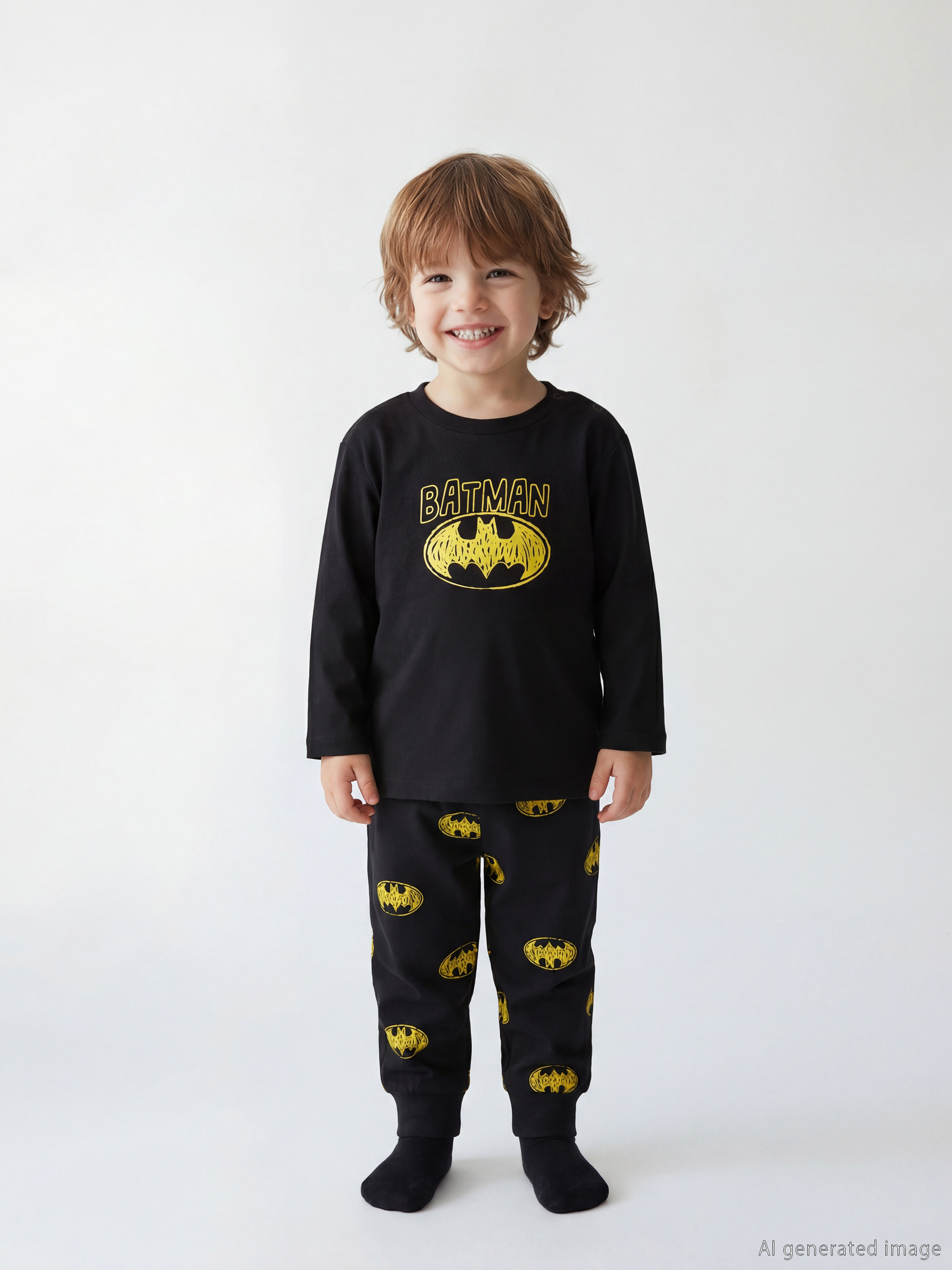 LCW baby Batman Baskılı Erkek Bebek Tişört ve Eşofman Altı - S63907Z1-CVL