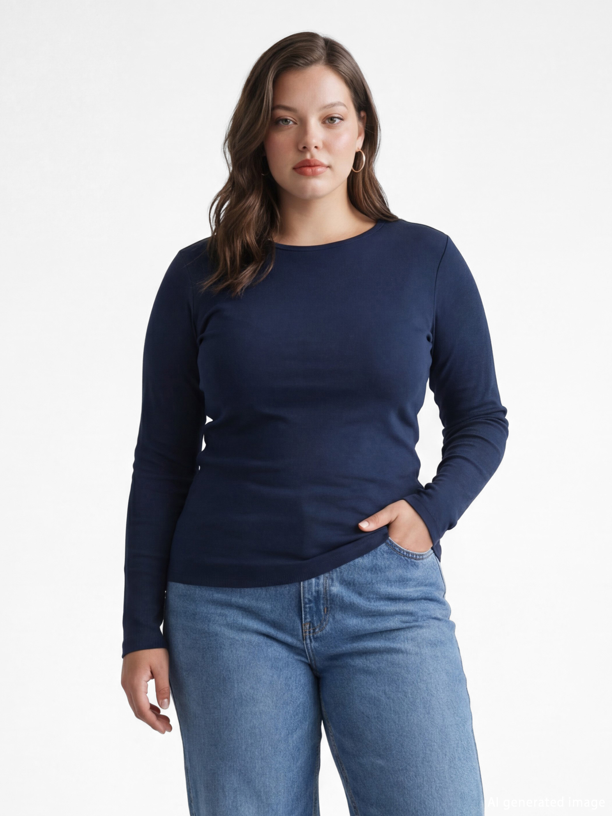 Дамско боди с кръгло деколте-1