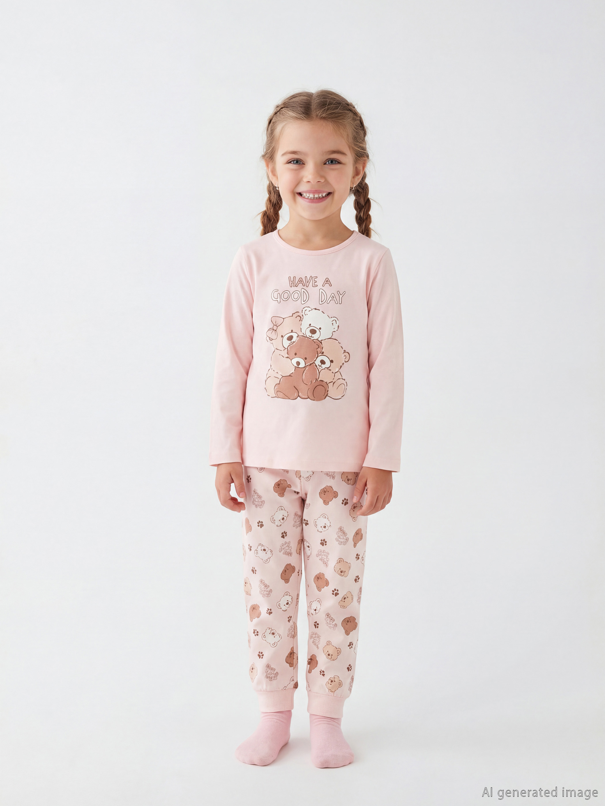LCW Kids Baskılı Kız Çocuk Pijama Takımı - S64140Z1-FXW