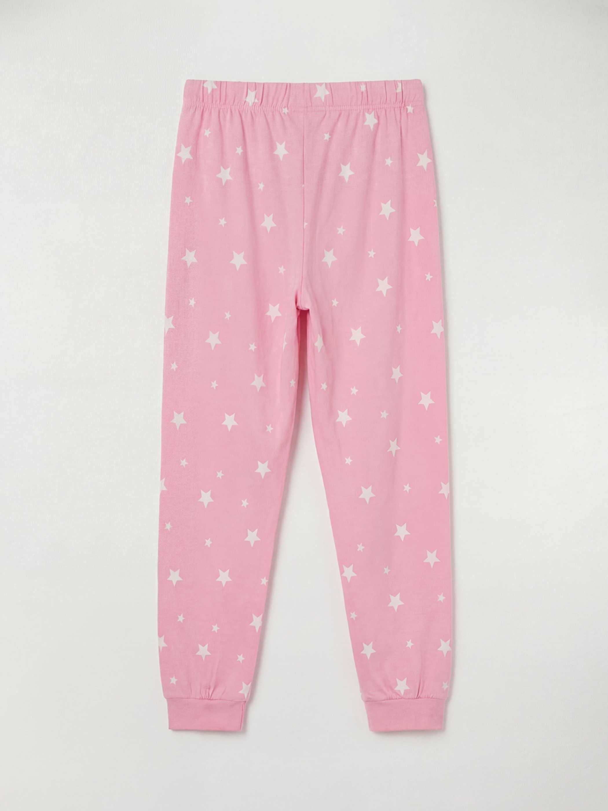 Ekru Bisiklet Yaka Baskılı Kız Bebek Pijama Takım-4