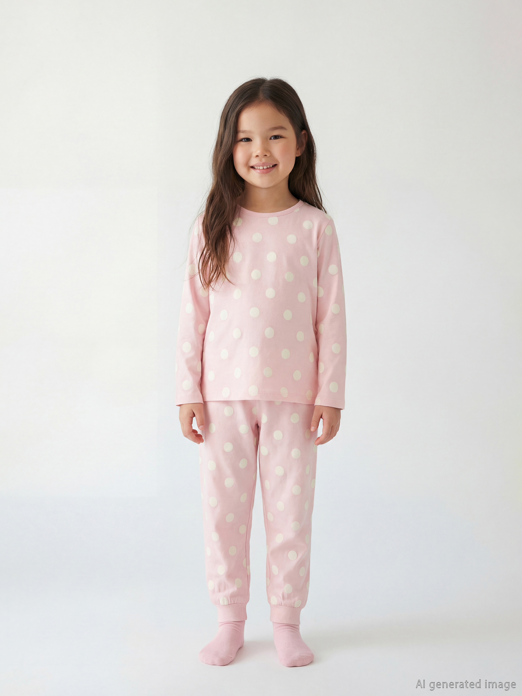 Pembe Bisiklet Yaka Desenli Kız Çocuk Pijama Takımı 2'li-2