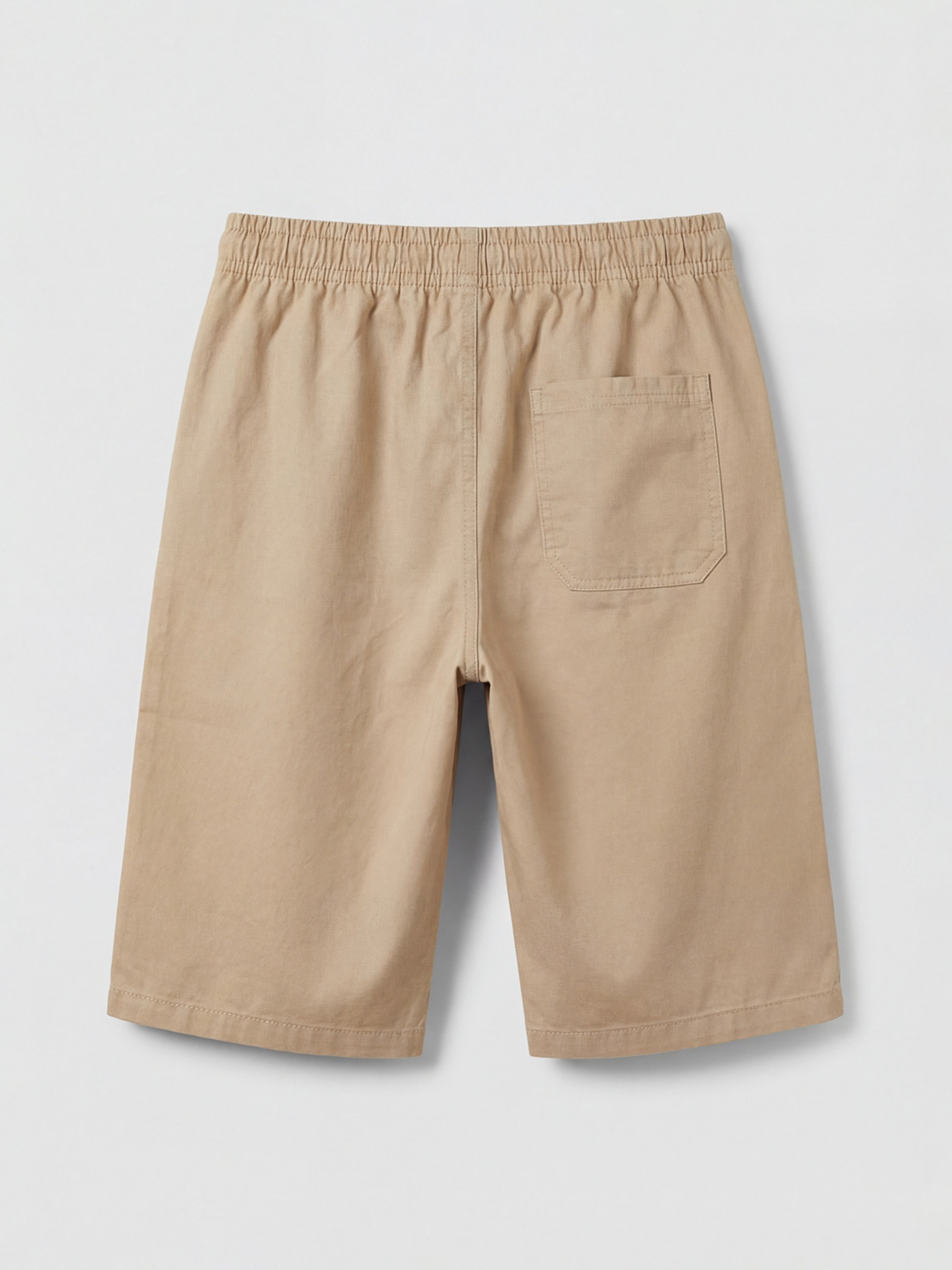 Bej Beli Lastikli Erkek Çocuk Gabardin Şort-1