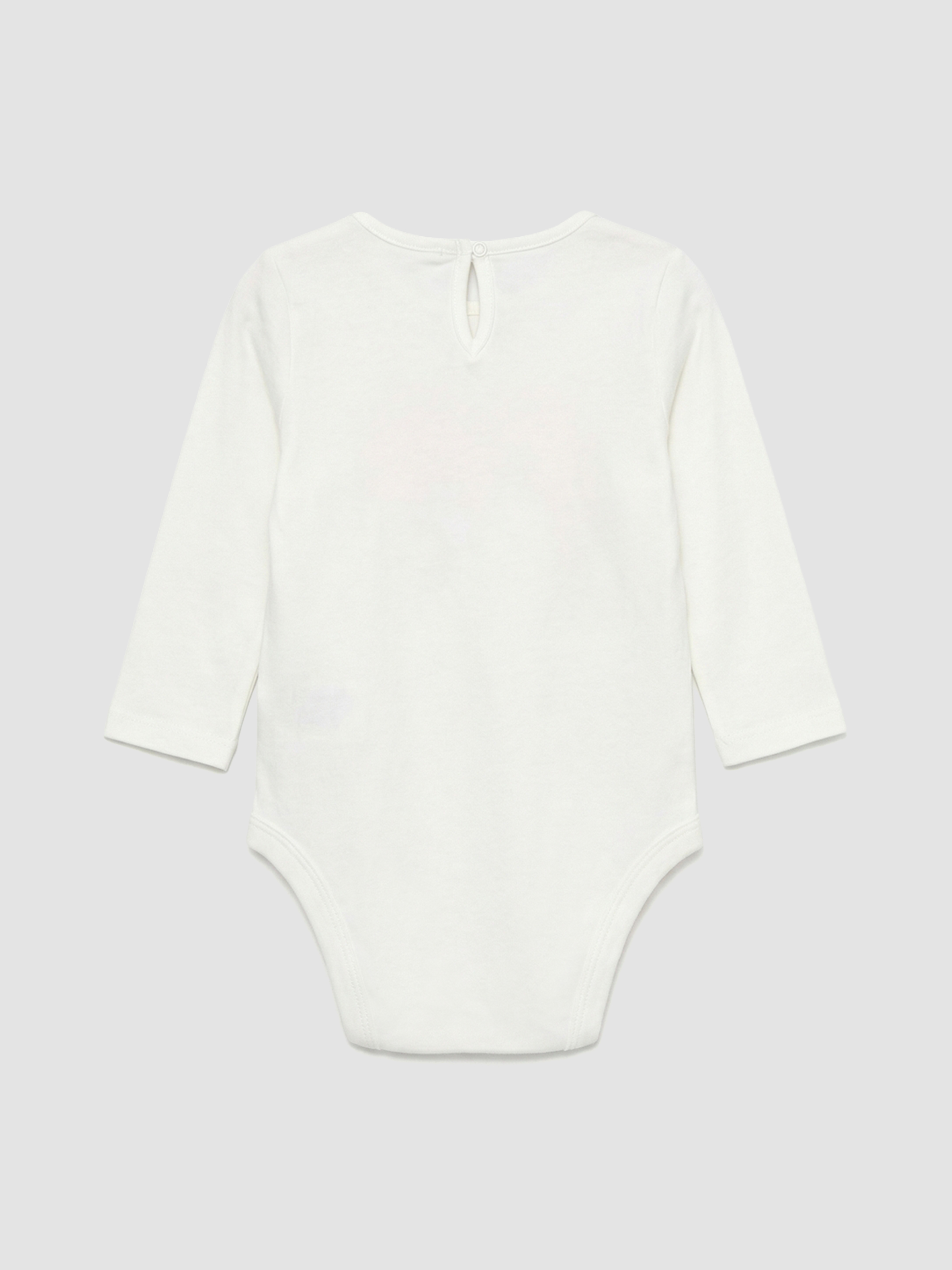 Ekru Bebe Yaka Nakışlı Kız Bebek Çıtçıtlı Body-1